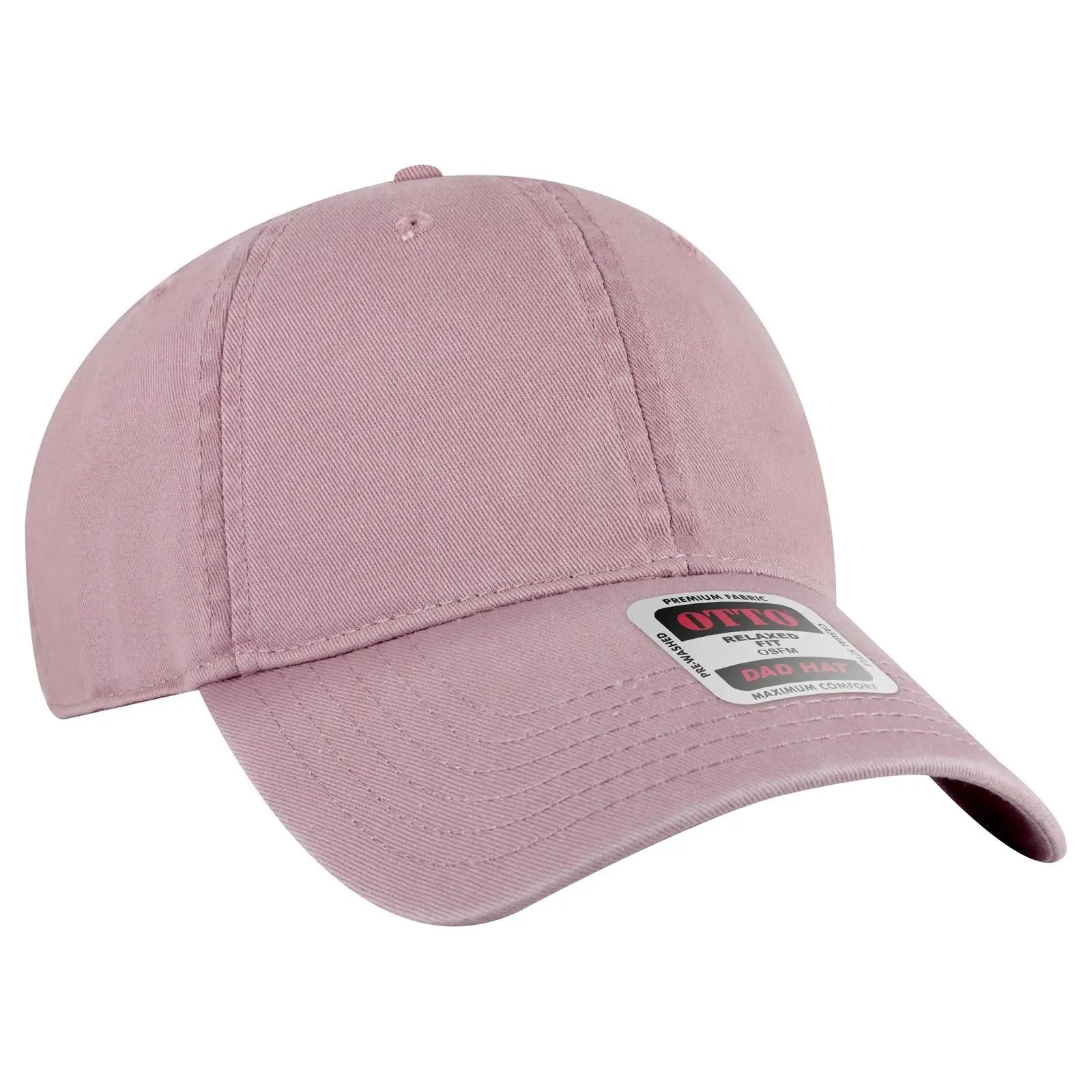 OTTO 18-772 6 Panel Low Profile Dad Cap - Dusty Rose - Dusty Rose / 6 1/2’’ - 7 5/8’’