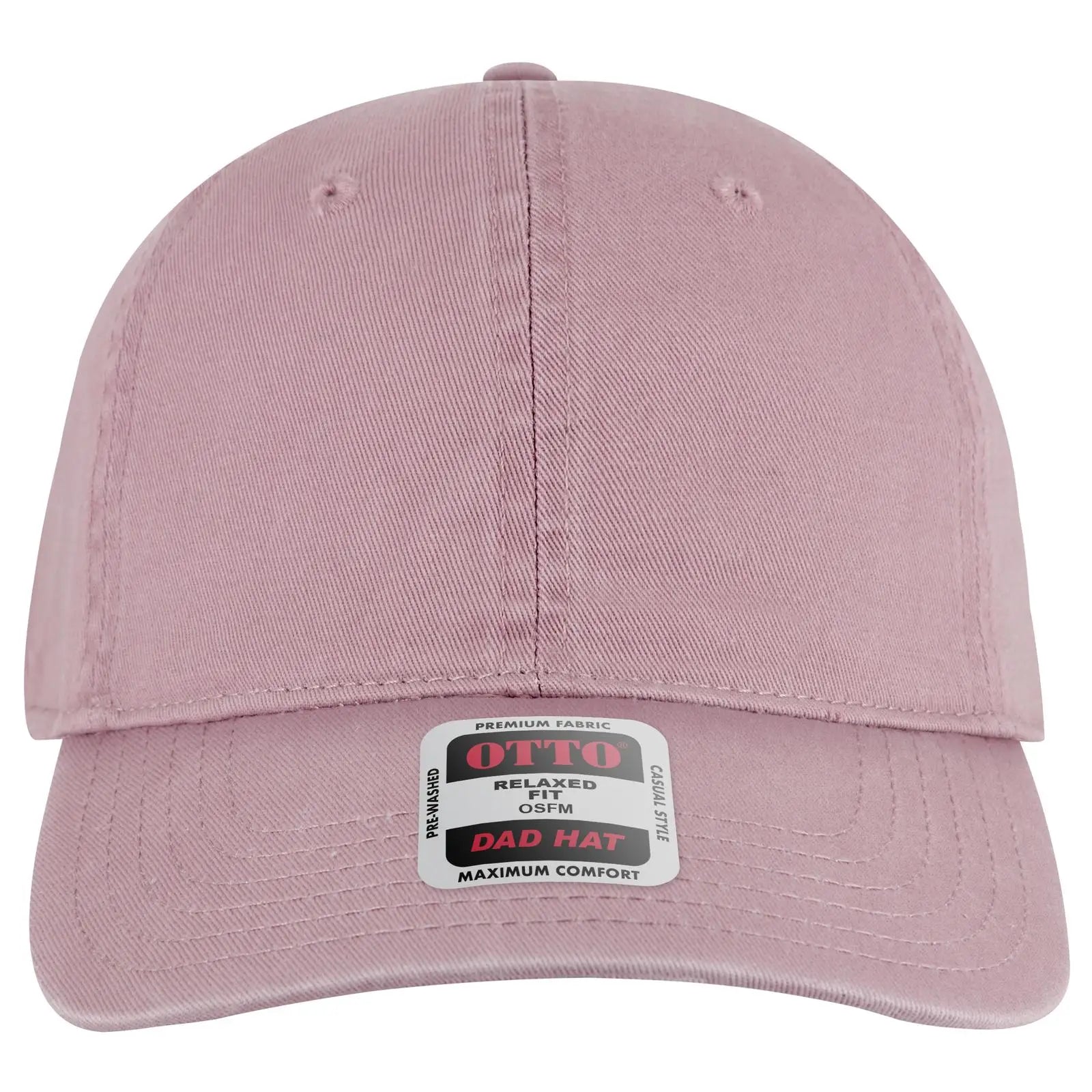 OTTO 18-772 6 Panel Low Profile Dad Cap - Dusty Rose - Dusty Rose / 6 1/2’’ - 7 5/8’’