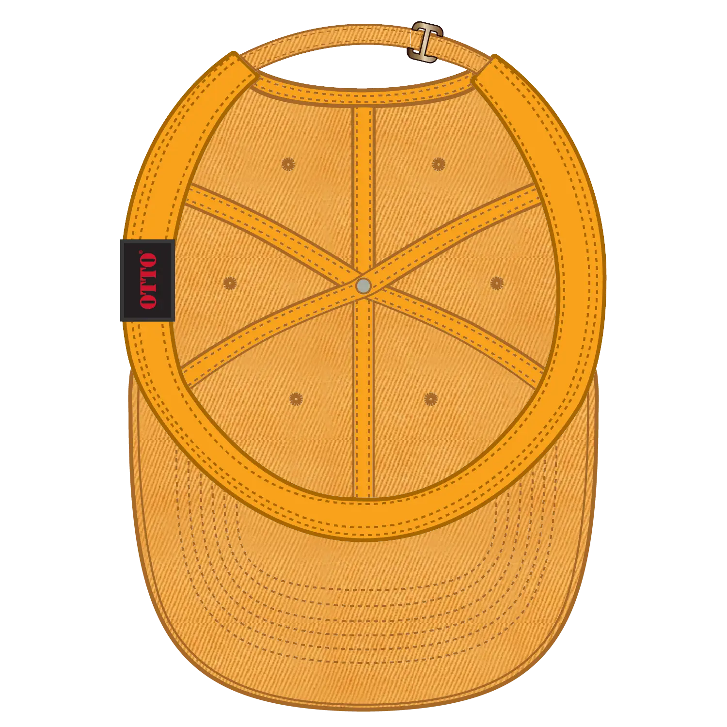OTTO 18-772 6 Panel Low Profile Dad Cap - Gold - Gold / 6 1/2’’ - 7 5/8’’