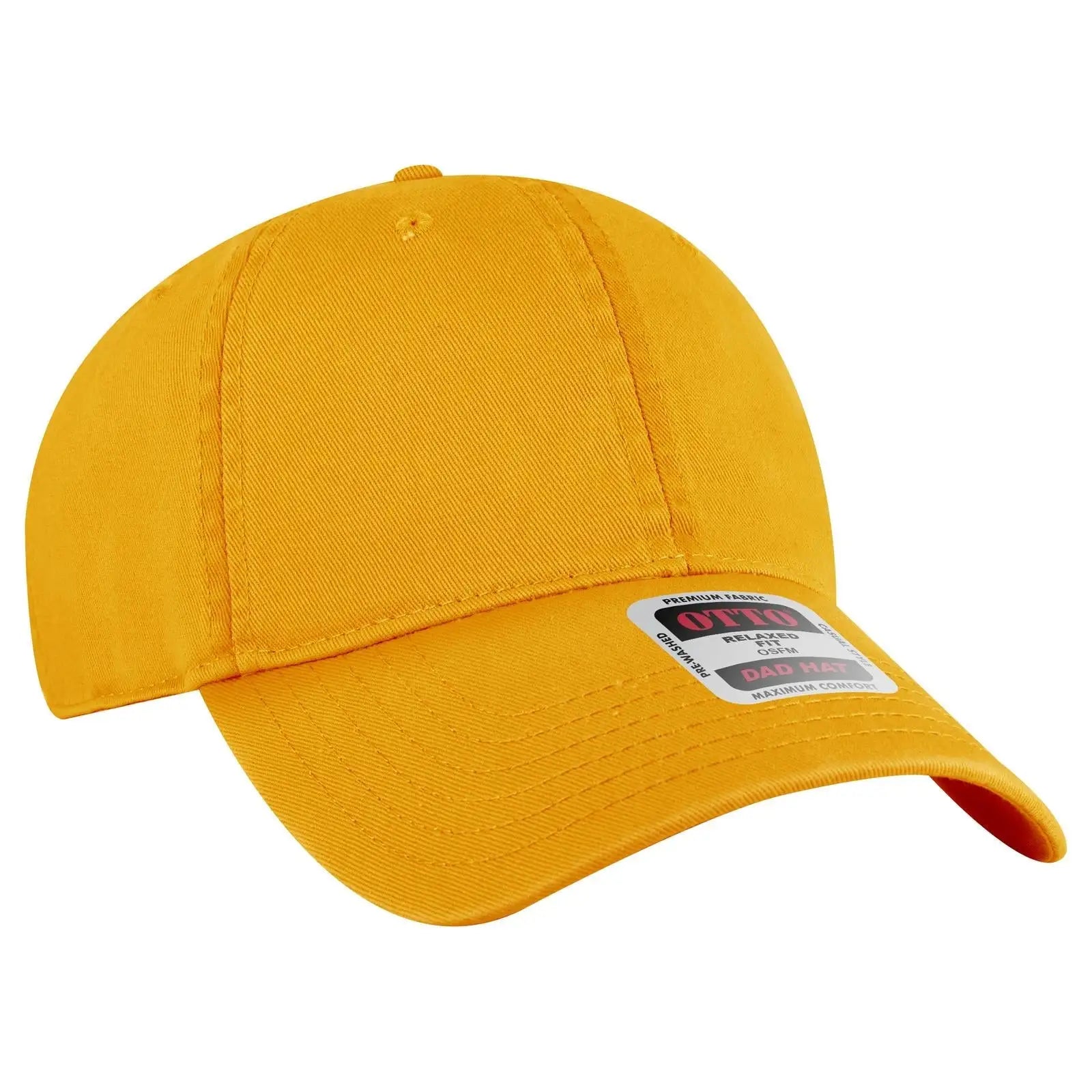 OTTO 18-772 6 Panel Low Profile Dad Cap - Gold - Gold / 6 1/2’’ - 7 5/8’’