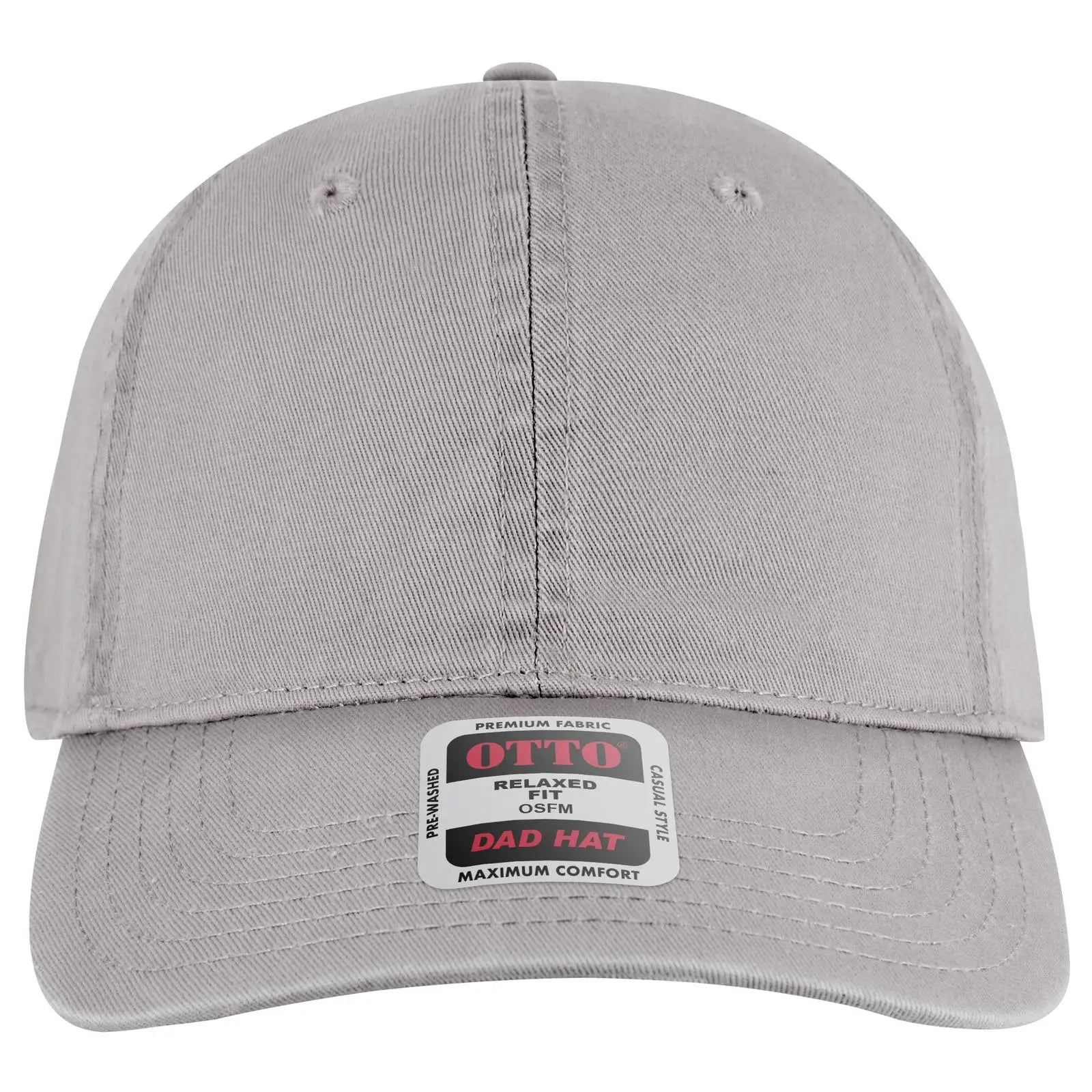 OTTO 18-772 6 Panel Low Profile Dad Cap - Gray - Gray / 6 1/2’’ - 7 5/8’’
