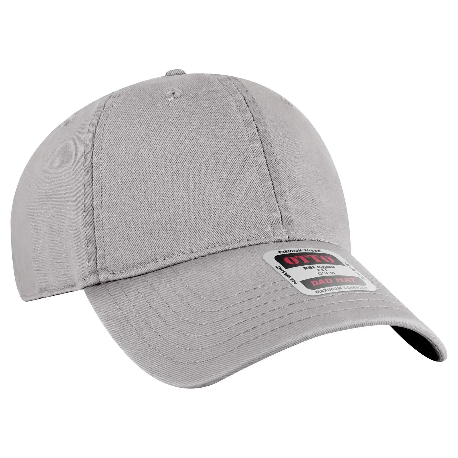 OTTO 18-772 6 Panel Low Profile Dad Cap - Gray - Gray / 6 1/2’’ - 7 5/8’’
