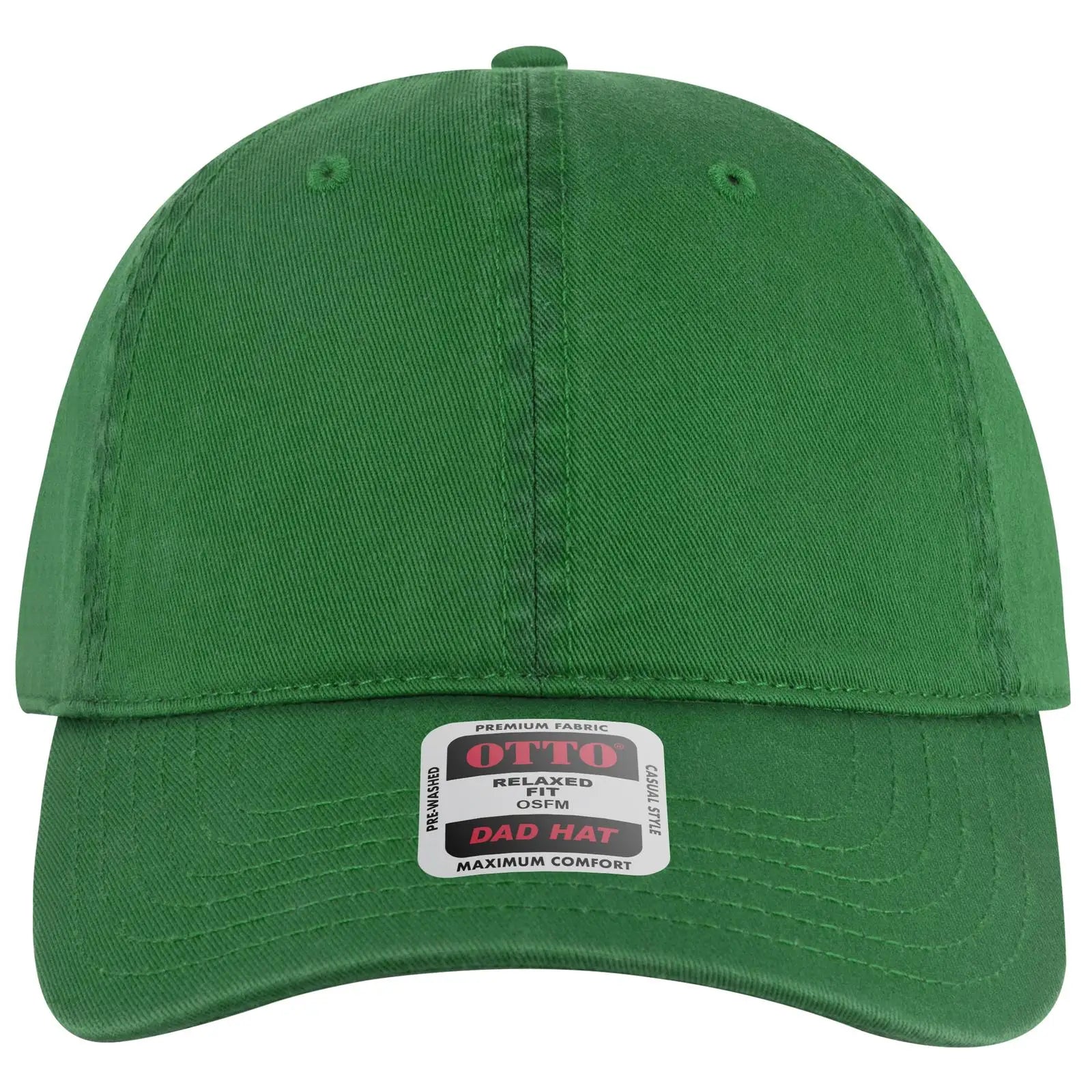OTTO 18-772 6 Panel Low Profile Dad Cap - Kelly - Kelly / 6 1/2’’ - 7 5/8’’