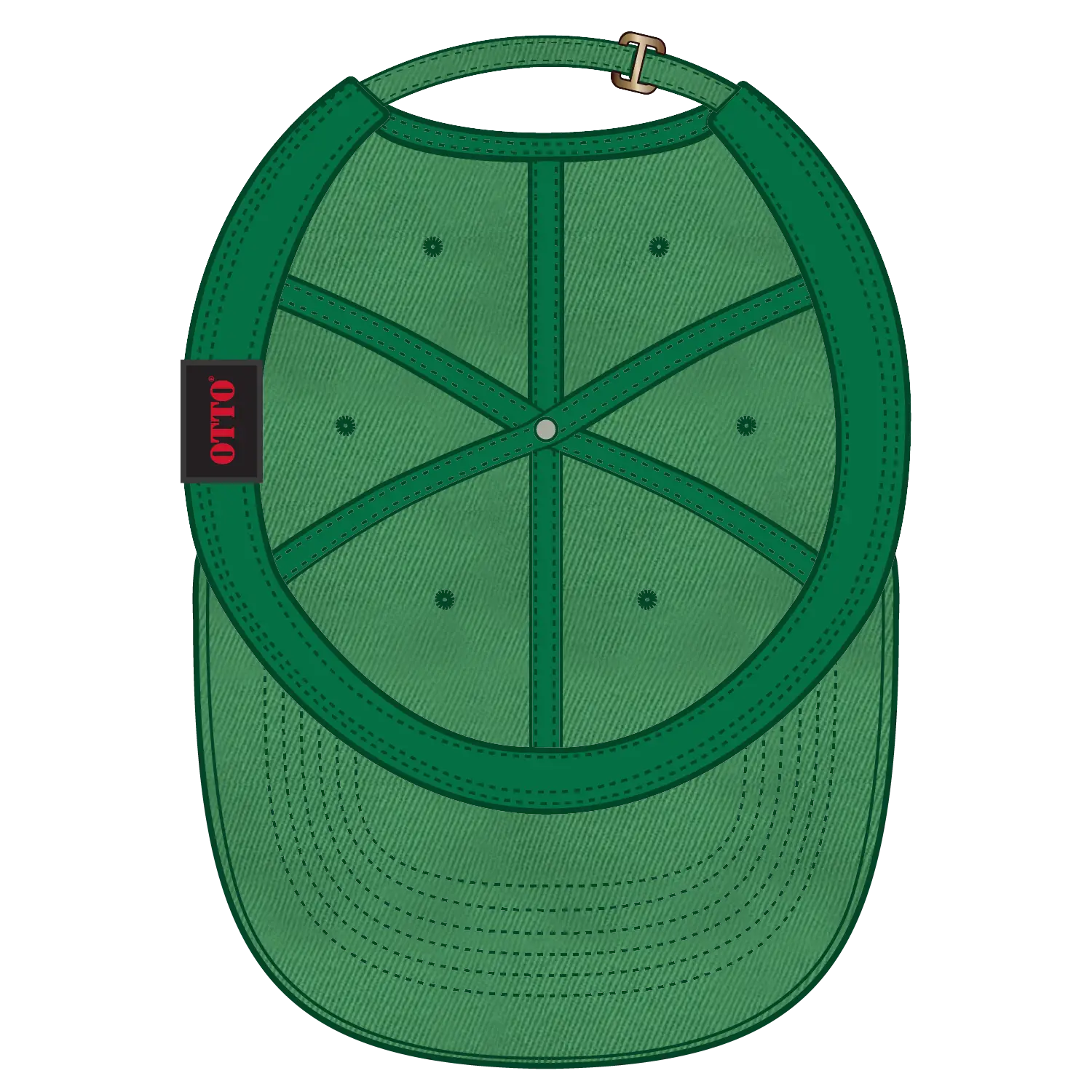 OTTO 18-772 6 Panel Low Profile Dad Cap - Kelly - Kelly / 6 1/2’’ - 7 5/8’’