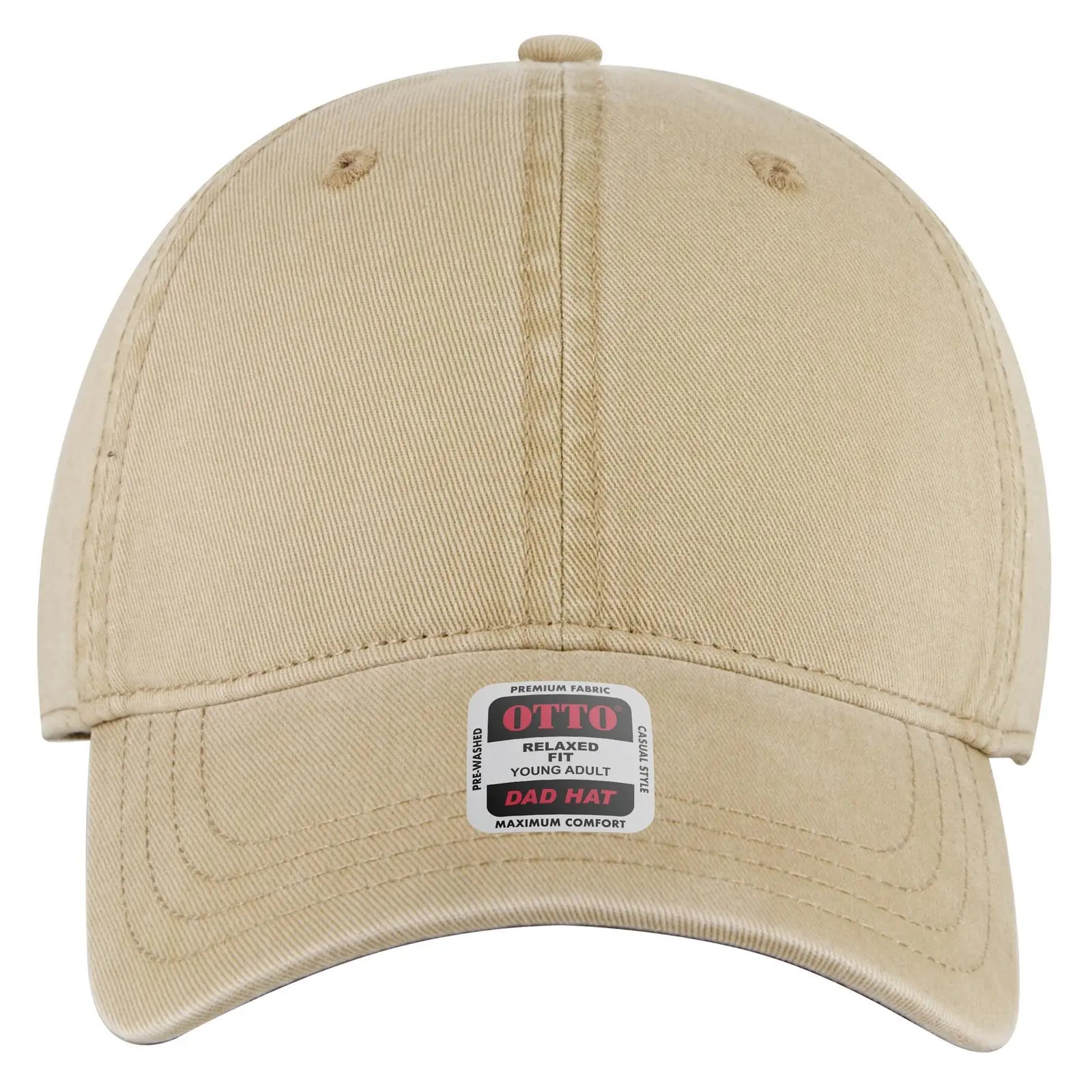 OTTO 18-772 6 Panel Low Profile Dad Cap - Khaki