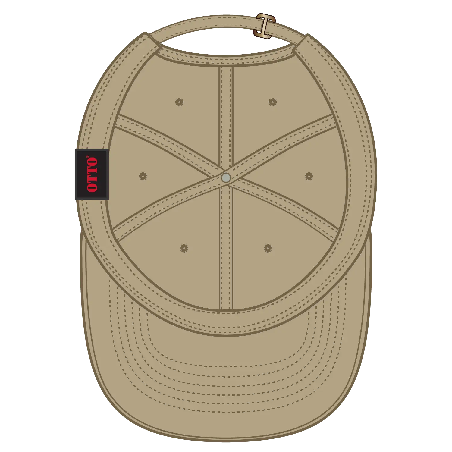 OTTO 18-772 6 Panel Low Profile Dad Cap - Khaki