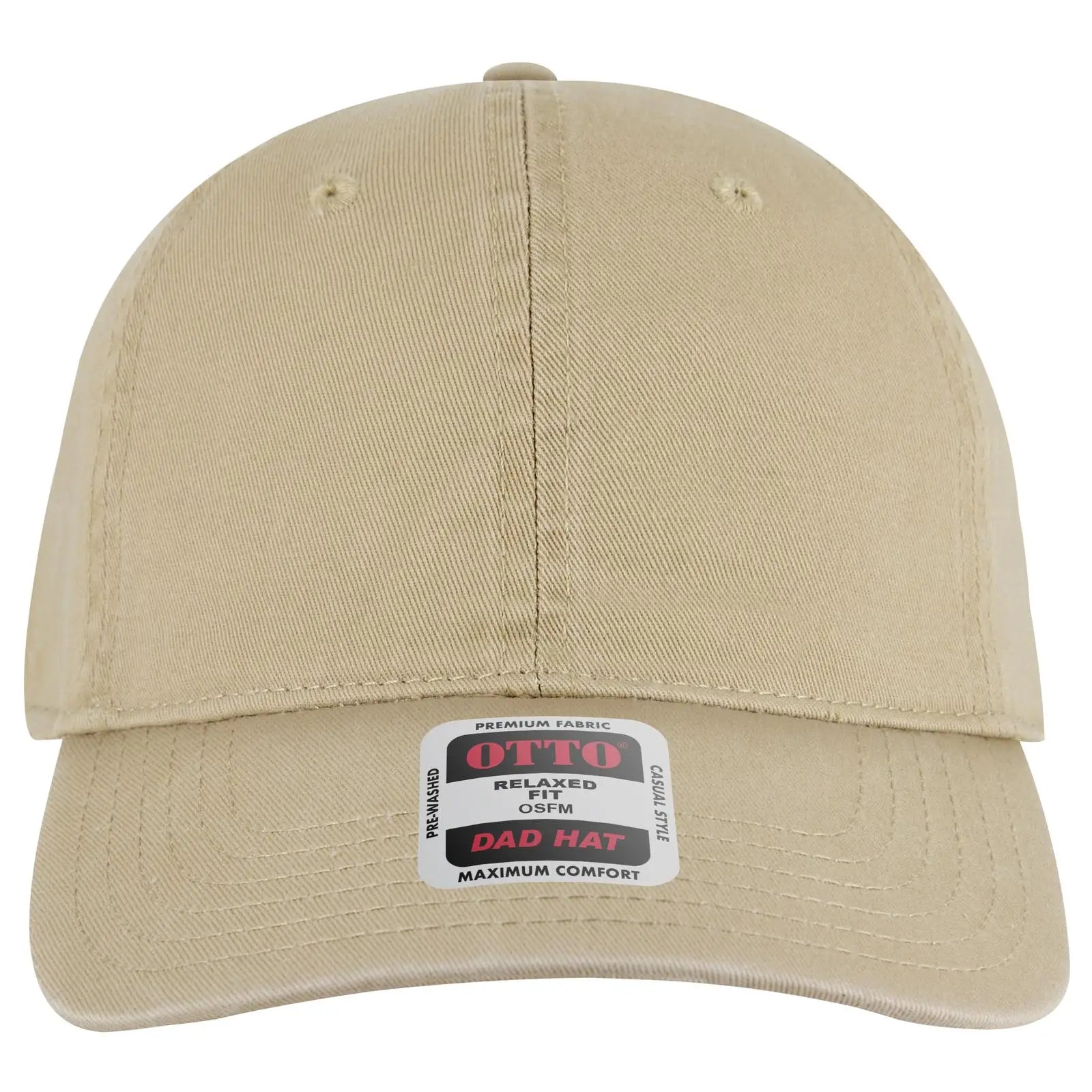 OTTO 18-772 6 Panel Low Profile Dad Cap - Khaki