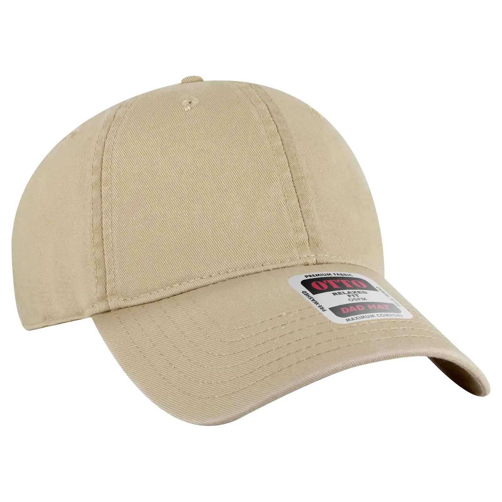 OTTO 18-772 6 Panel Low Profile Dad Cap - Khaki
