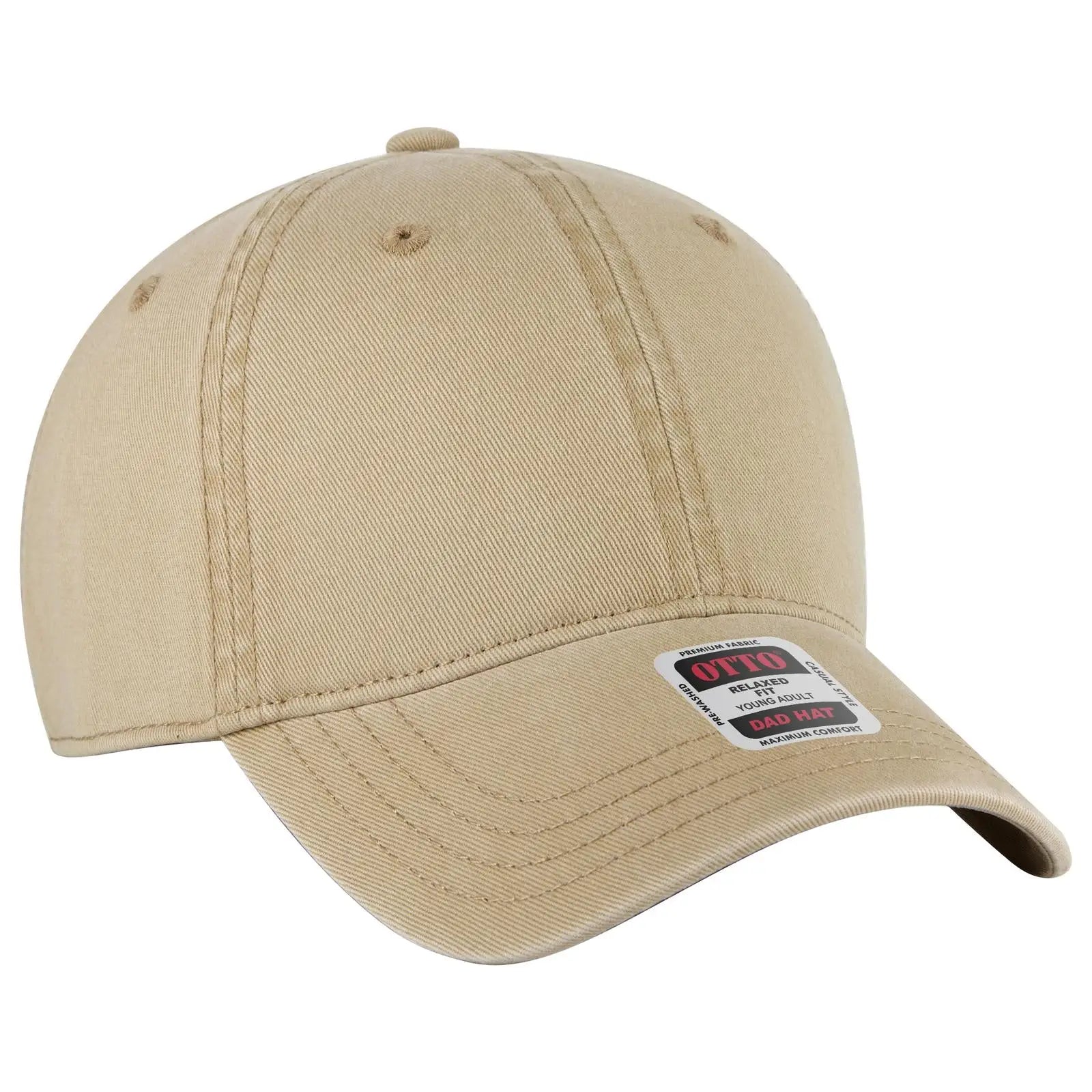 OTTO 18-772 6 Panel Low Profile Dad Cap - Khaki