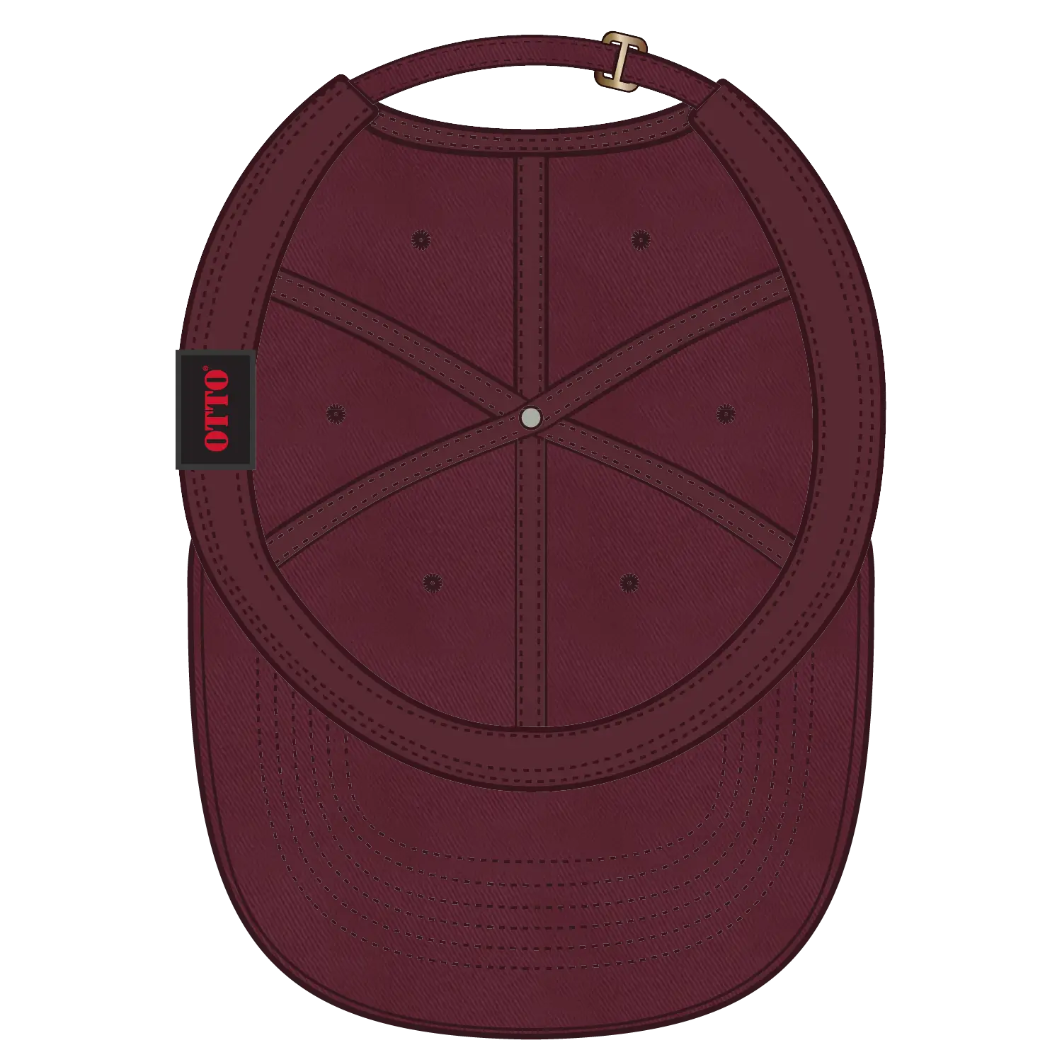 OTTO 18-772 6 Panel Low Profile Dad Cap - Maroon - Maroon / 6 1/2’’ - 7 5/8’’