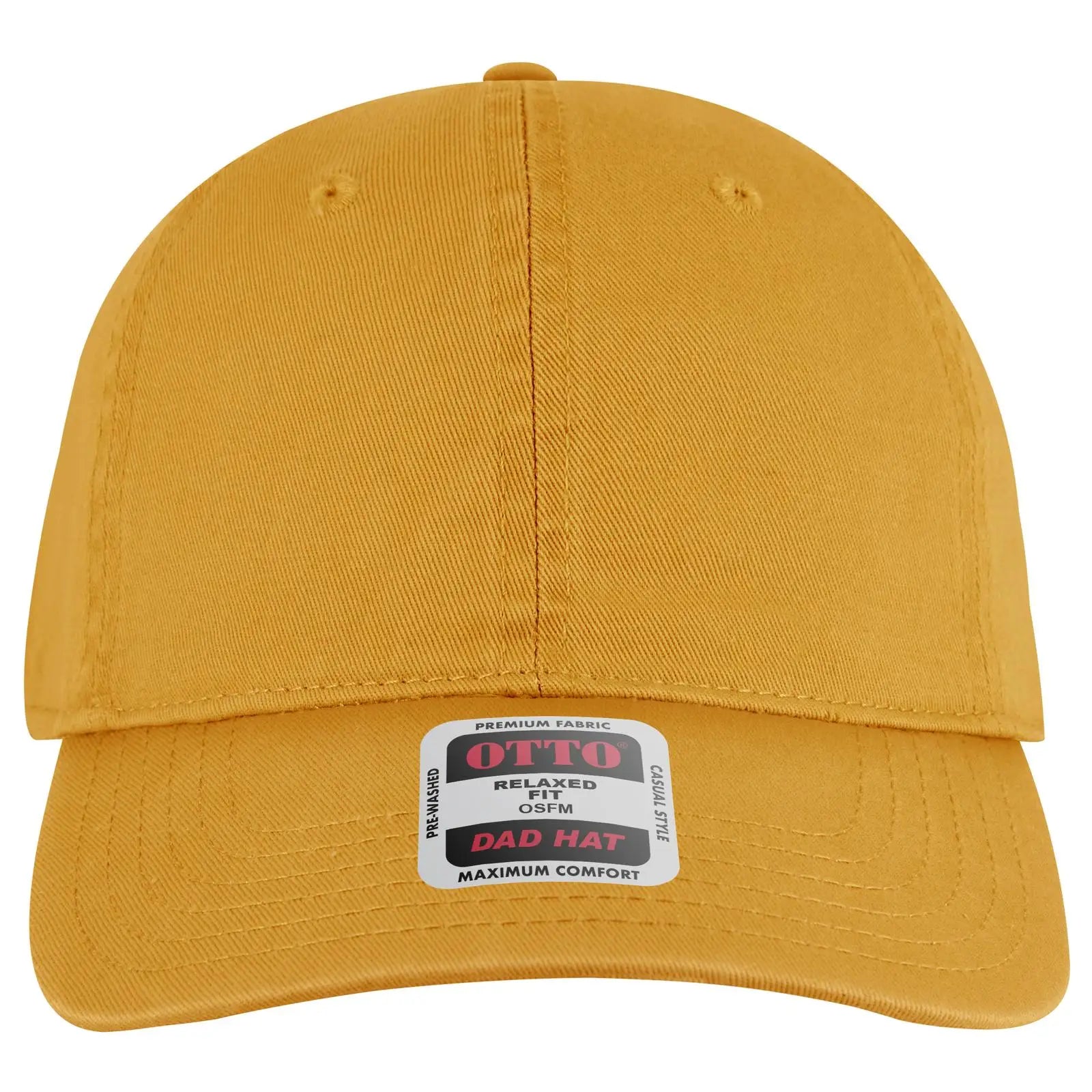 OTTO 18-772 6 Panel Low Profile Dad Cap - Mustard - Mustard / 6 1/2’’ - 7 5/8’’