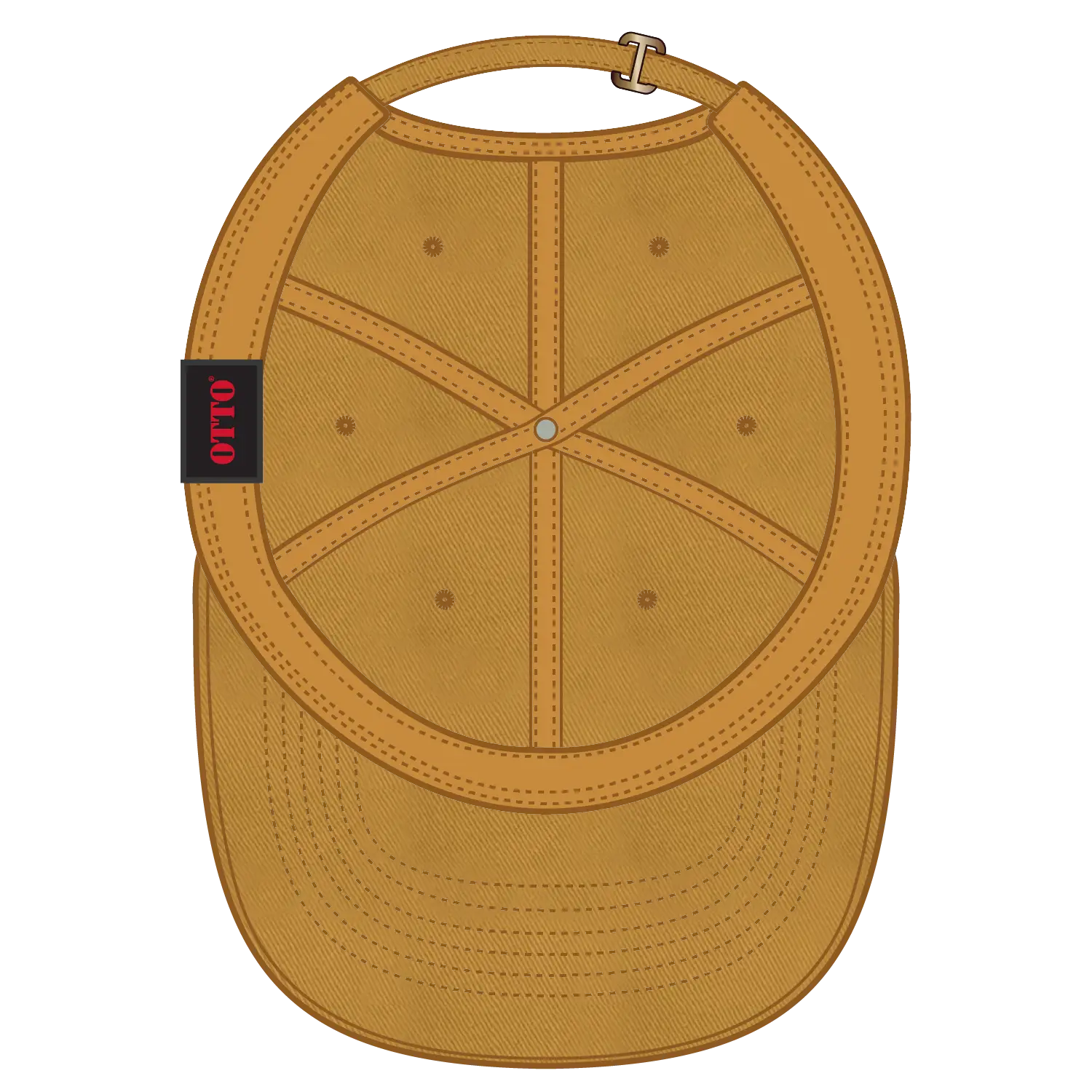 OTTO 18-772 6 Panel Low Profile Dad Cap - Mustard - Mustard / 6 1/2’’ - 7 5/8’’