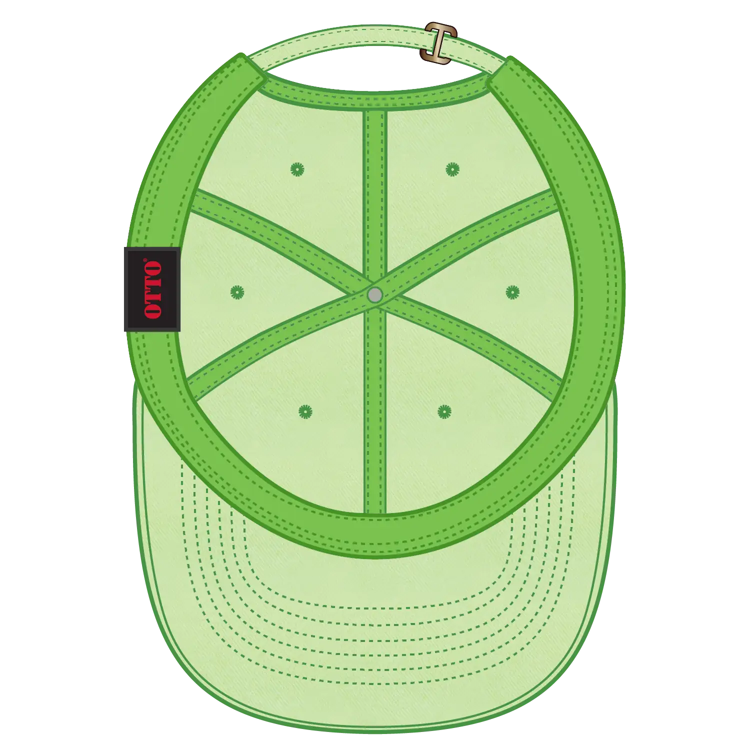 OTTO 18-772 6 Panel Low Profile Dad Cap - N. Green - N. Green / 6 1/2’’ - 7 5/8’’