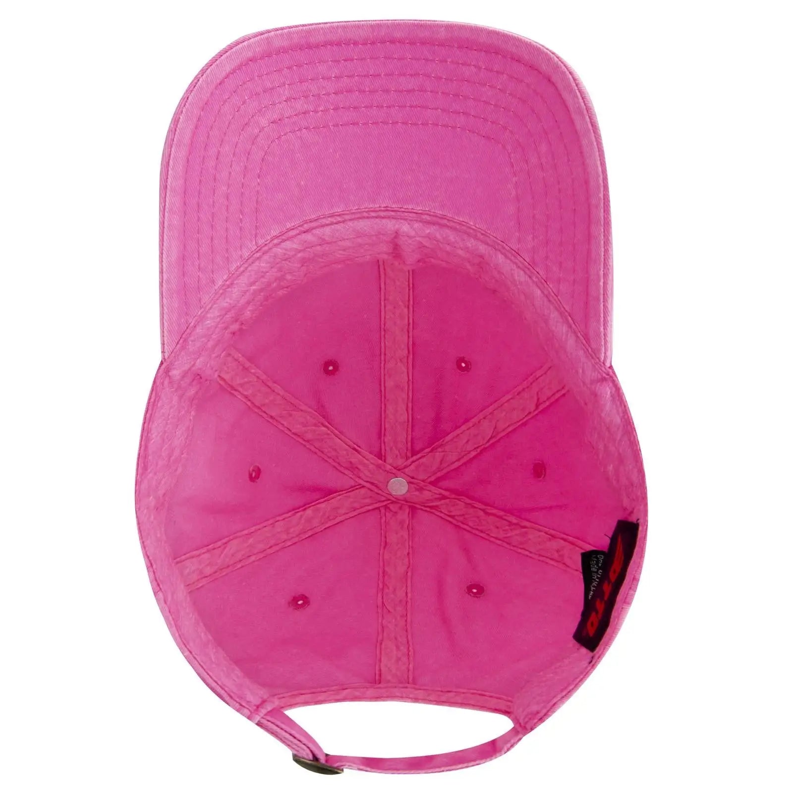 OTTO 18-772 6 Panel Low Profile Dad Cap - N. Pink - N. Pink / 6 1/2’’ - 7 5/8’’