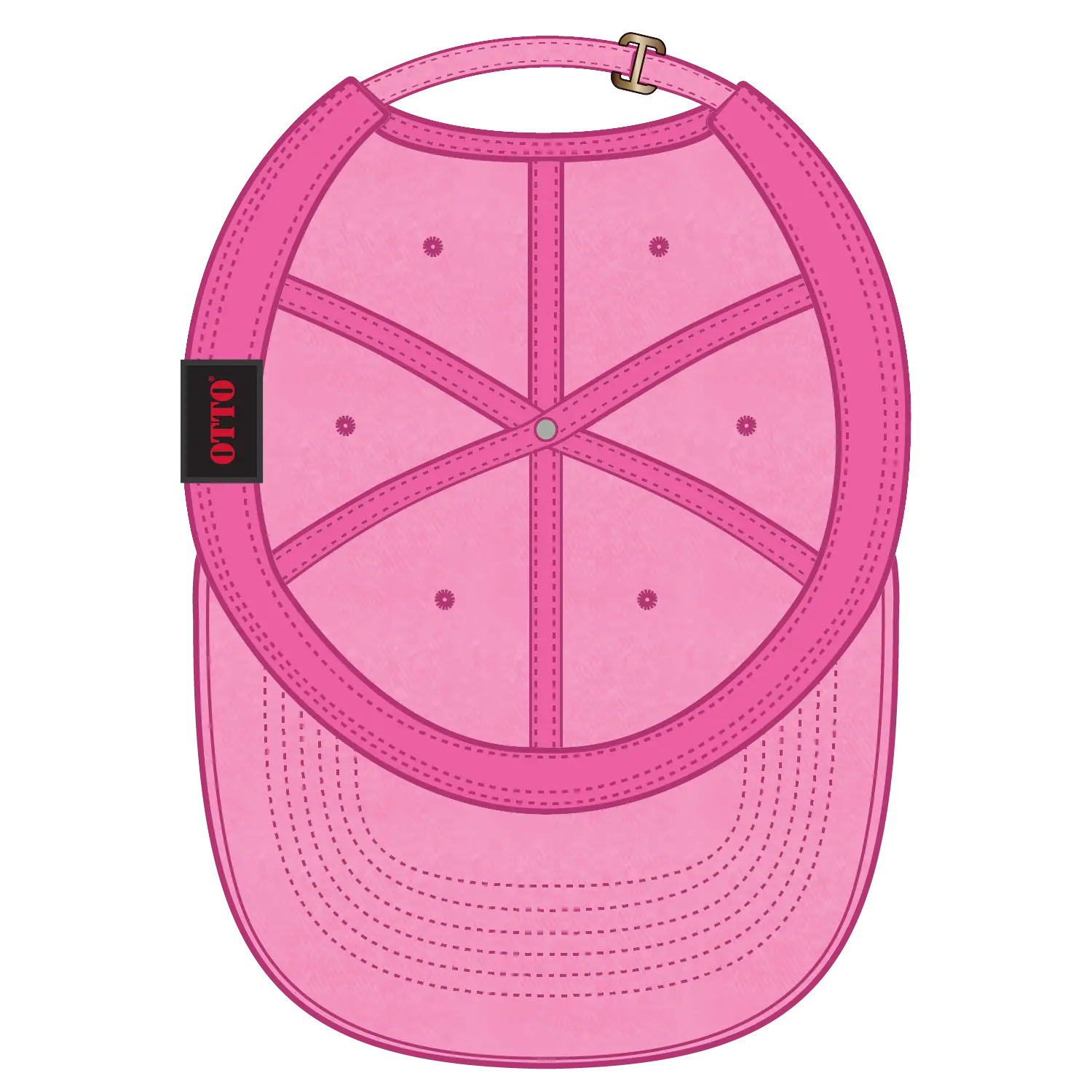 OTTO 18-772 6 Panel Low Profile Dad Cap - N. Pink - N. Pink / 6 1/2’’ - 7 5/8’’
