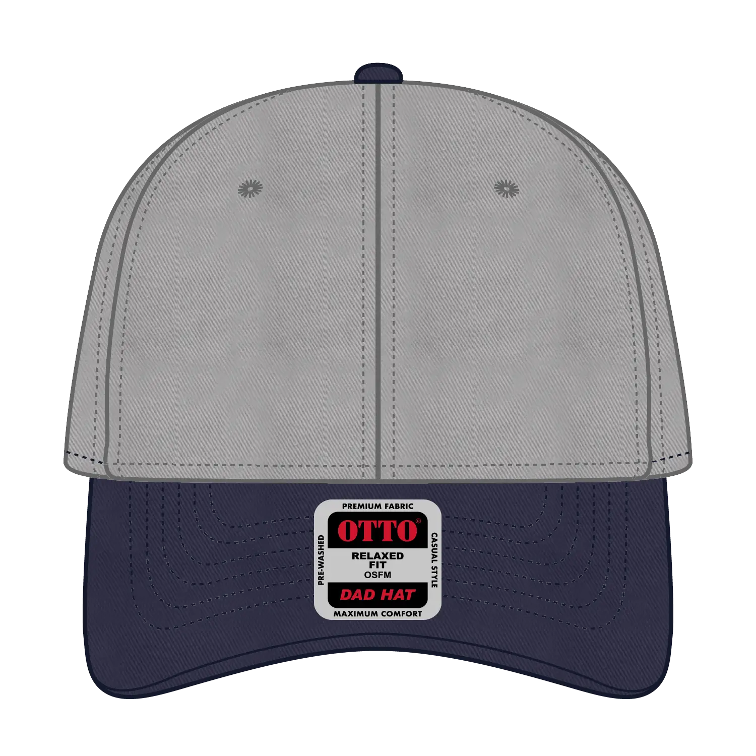 OTTO 18-772 6 Panel Low Profile Dad Cap - Nvy/Gray - Nvy/Gry / 6 1/2’’ - 7 5/8’’