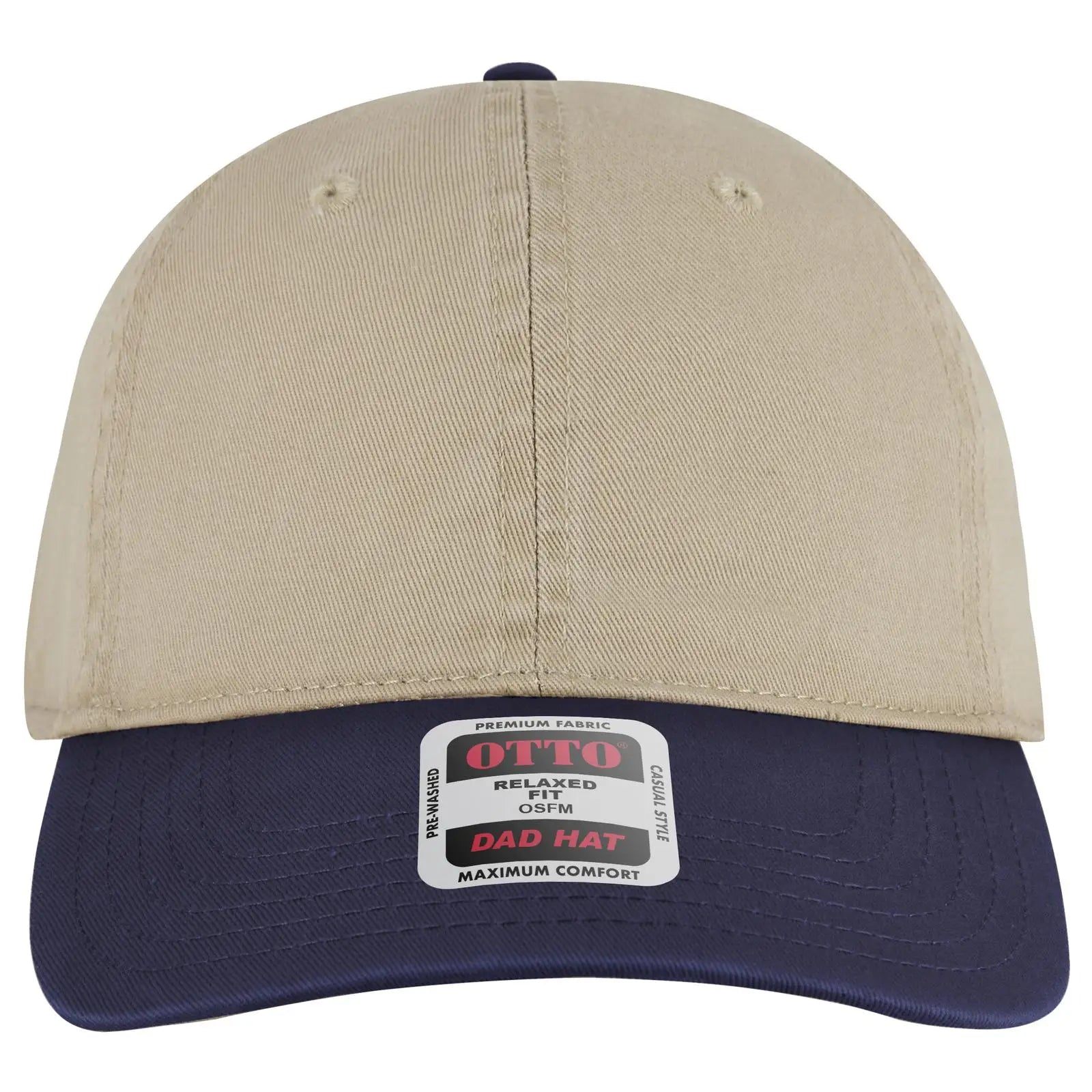 OTTO 18-772 6 Panel Low Profile Dad Cap - Nvy/Kha - Nvy/Kha / 6 1/2’’ - 7 5/8’’