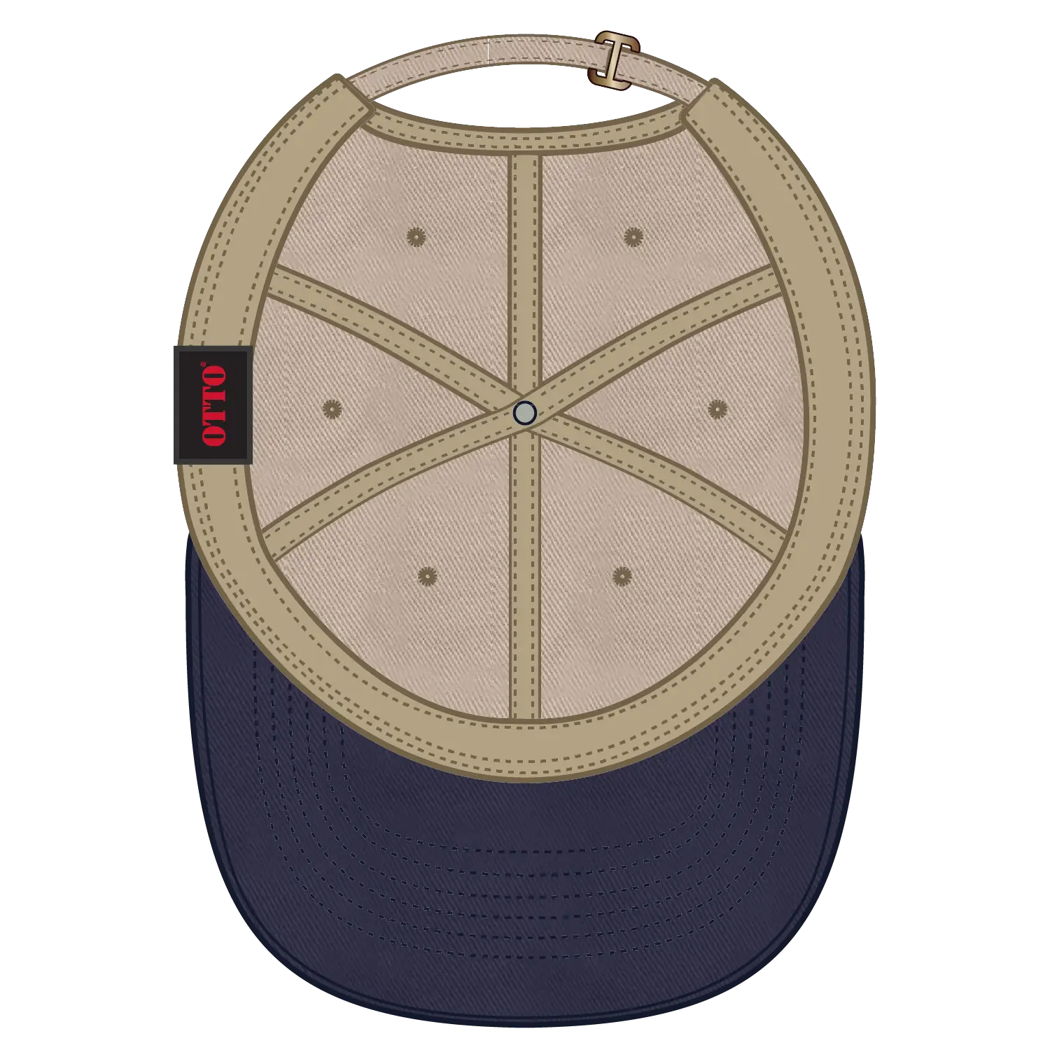 OTTO 18-772 6 Panel Low Profile Dad Cap - Nvy/Kha - Nvy/Kha / 6 1/2’’ - 7 5/8’’