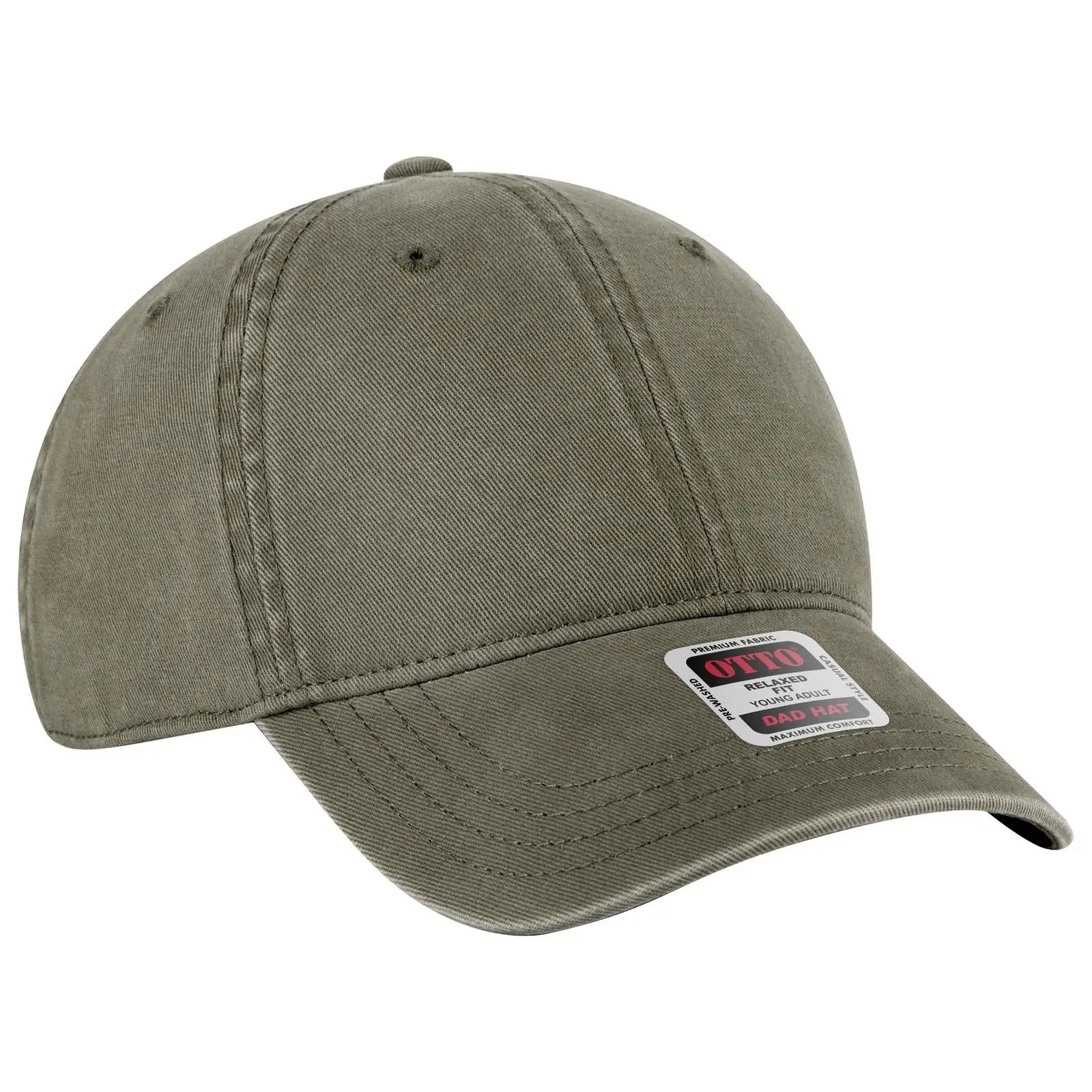 OTTO 18-772 6 Panel Low Profile Dad Cap - Ol. Green