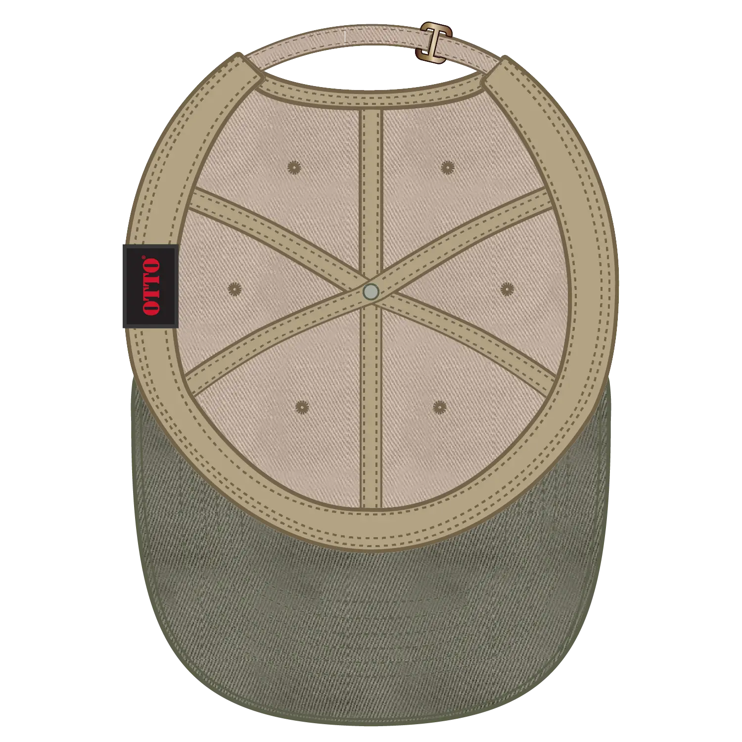 OTTO 18-772 6 Panel Low Profile Dad Cap - Ol.Grn/Kha - Ol.Grn/Kha / 6 1/2’’ - 7 5/8’’