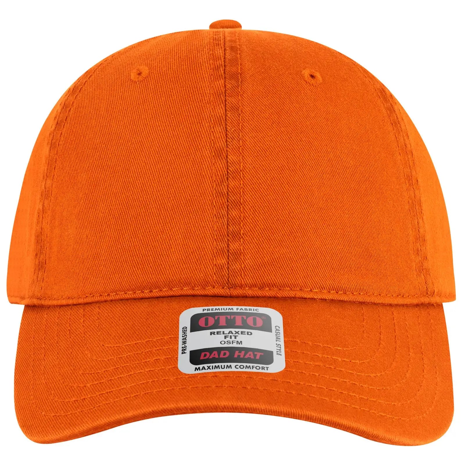 OTTO 18-772 6 Panel Low Profile Dad Cap - Orange - Orange / 6 1/2’’ - 7 5/8’’
