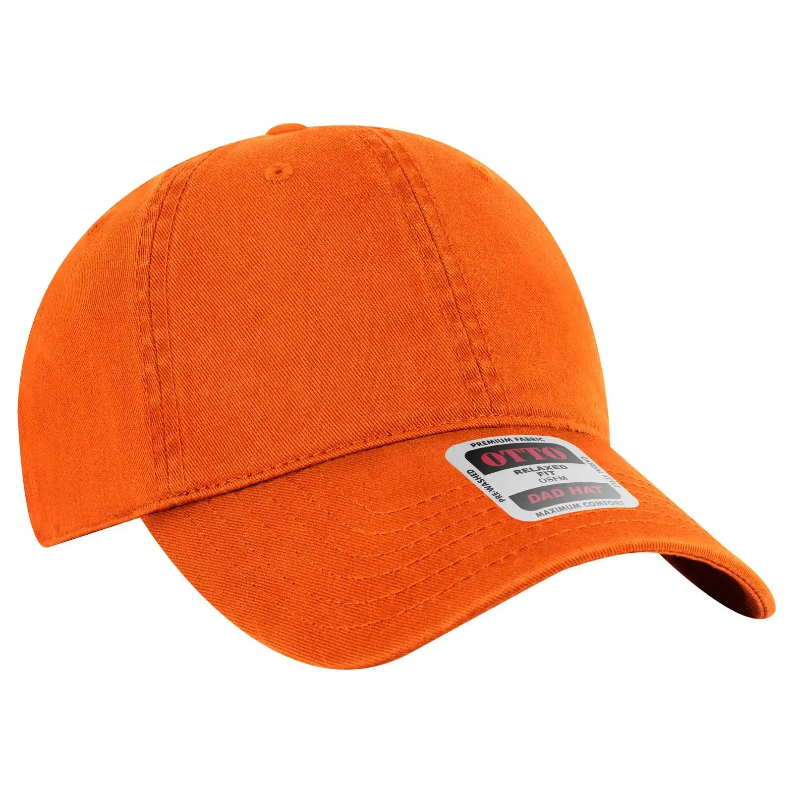 OTTO 18-772 6 Panel Low Profile Dad Cap - Orange - Orange / 6 1/2’’ - 7 5/8’’