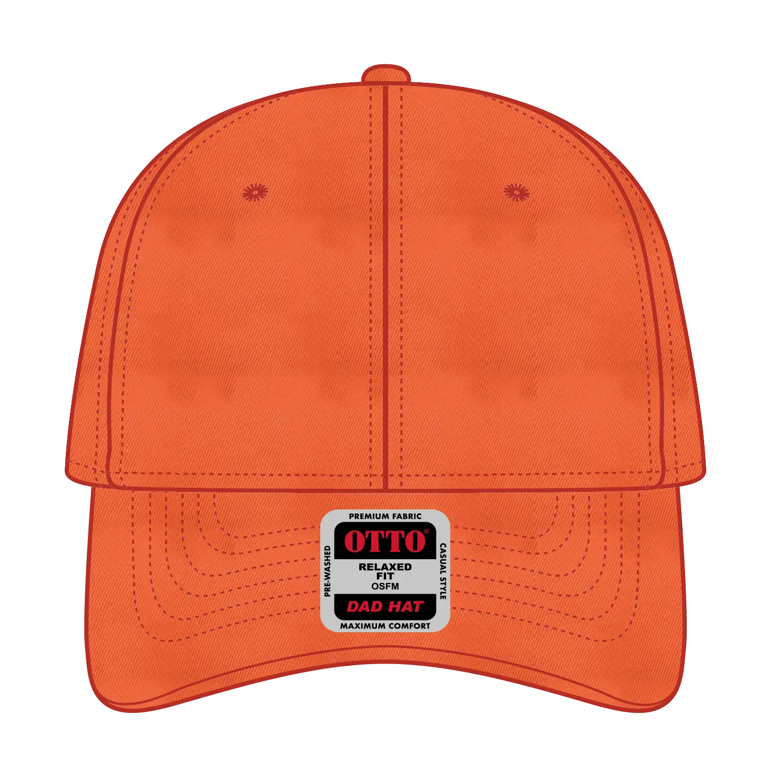 OTTO 18-772 6 Panel Low Profile Dad Cap - Orange - Orange / 6 1/2’’ - 7 5/8’’