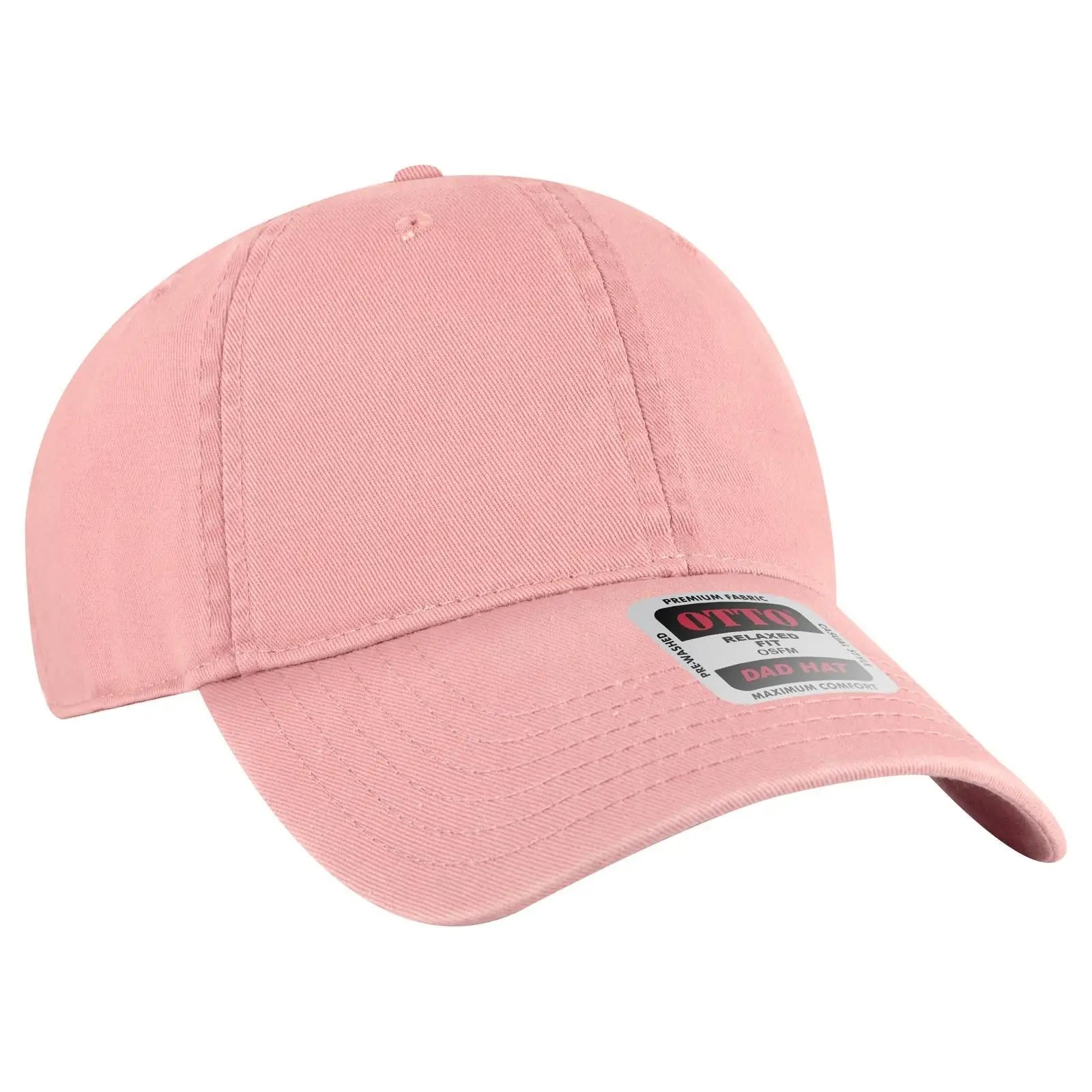 OTTO 18-772 6 Panel Low Profile Dad Cap - Pink - Pink / 6 1/2’’ - 7 5/8’’