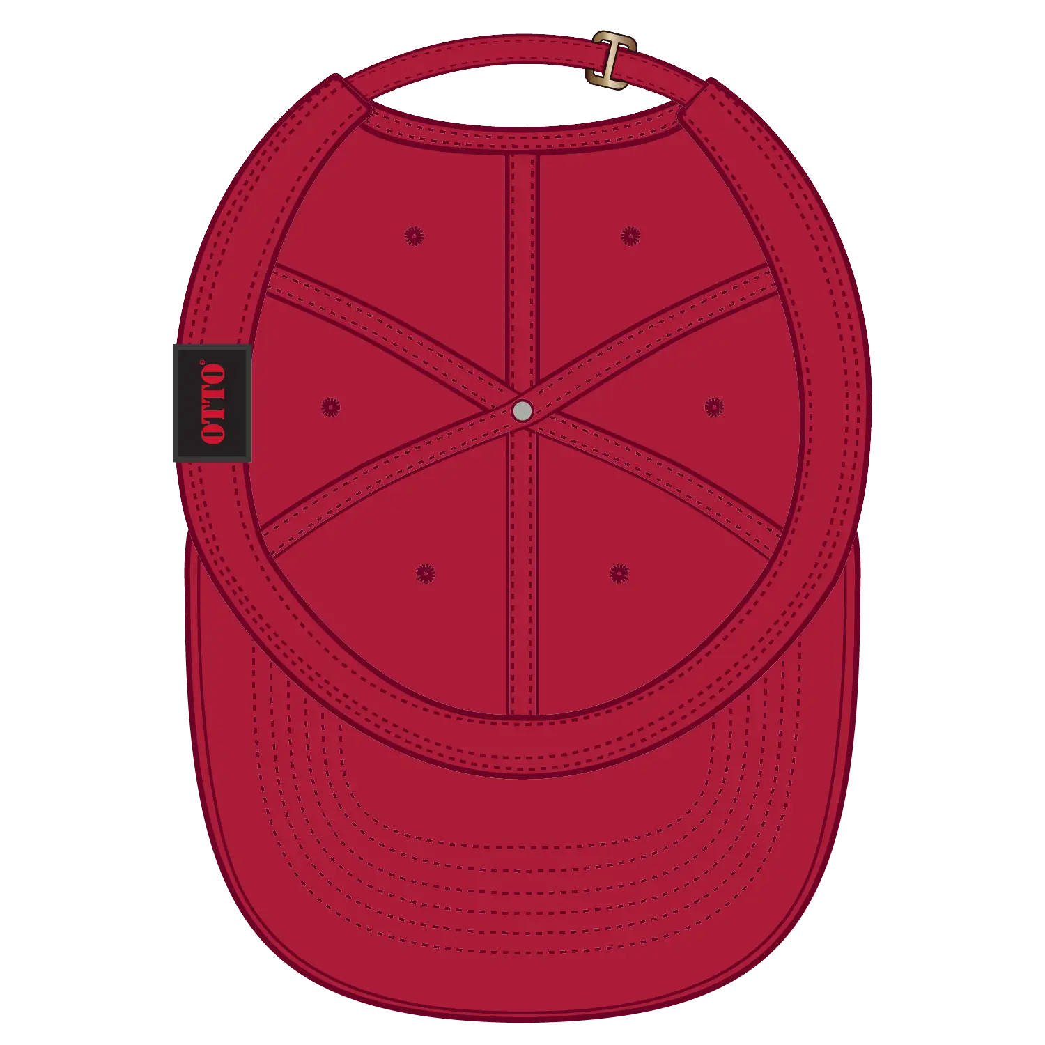 OTTO 18-772 6 Panel Low Profile Dad Cap - Red
