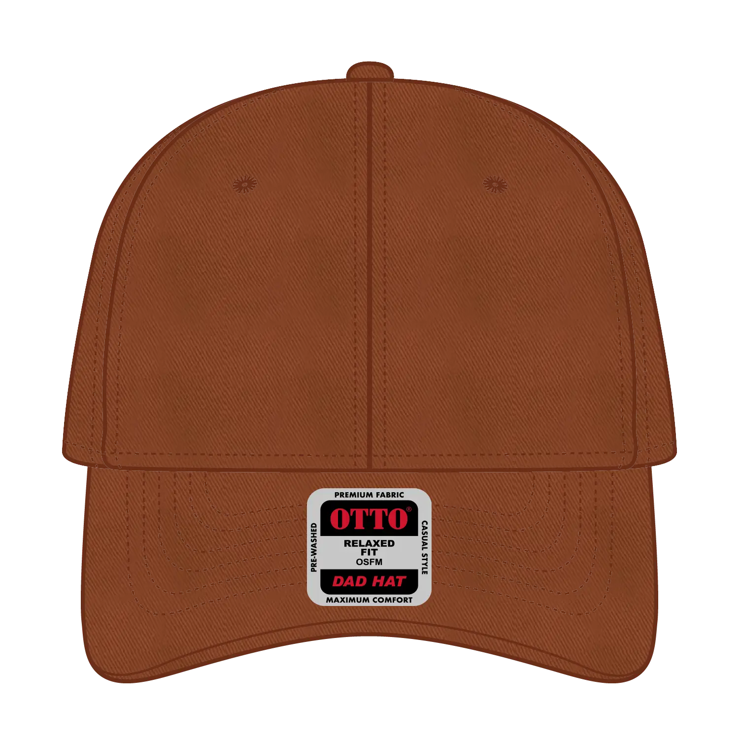 OTTO 18-772 6 Panel Low Profile Dad Cap - Tx. Orange - Tx. Orange / 6 1/2’’ - 7 5/8’’