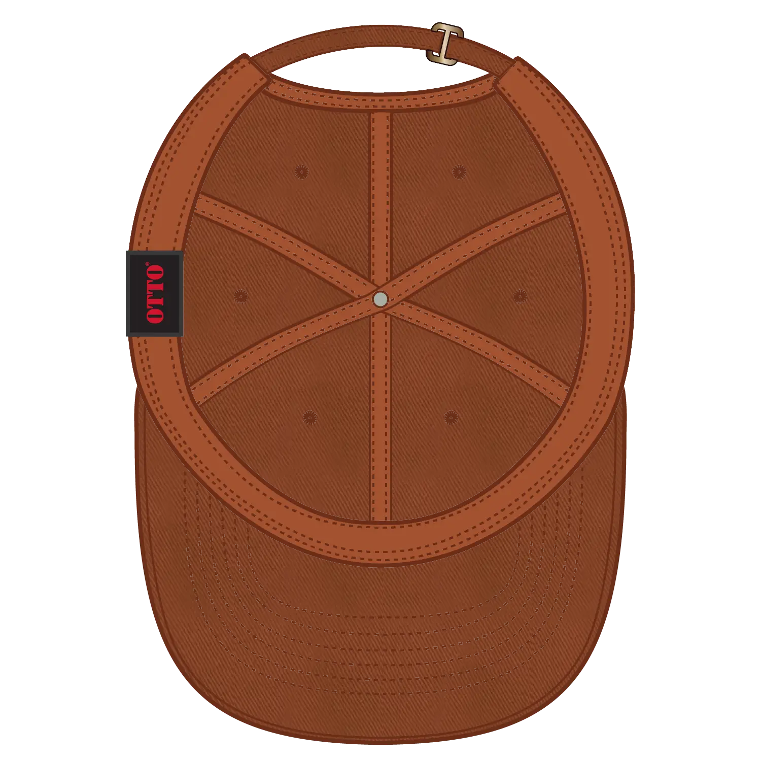 OTTO 18-772 6 Panel Low Profile Dad Cap - Tx. Orange - Tx. Orange / 6 1/2’’ - 7 5/8’’