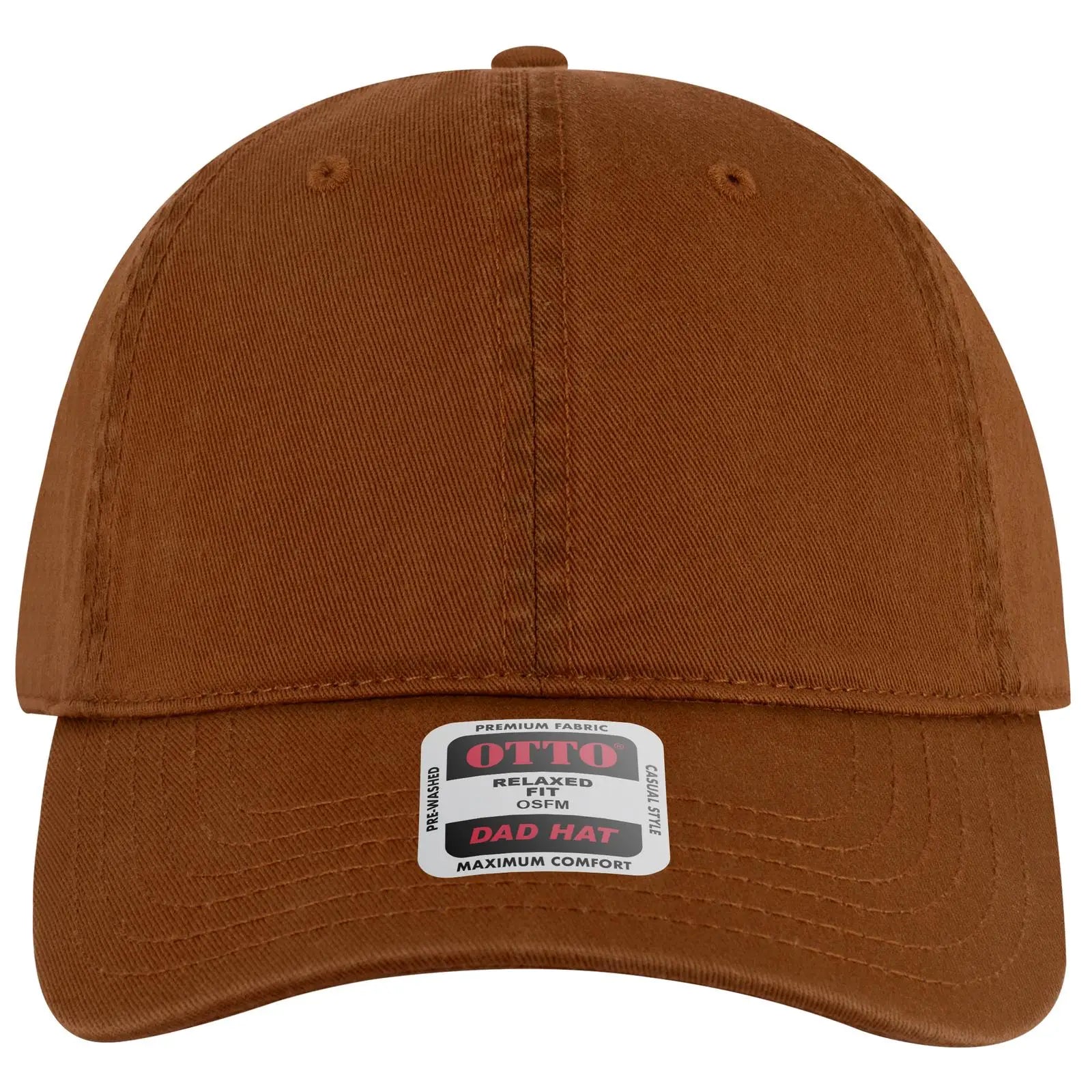 OTTO 18-772 6 Panel Low Profile Dad Cap - Tx. Orange - Tx. Orange / 6 1/2’’ - 7 5/8’’