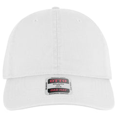 OTTO 18-772 6 Panel Low Profile Dad Cap - White