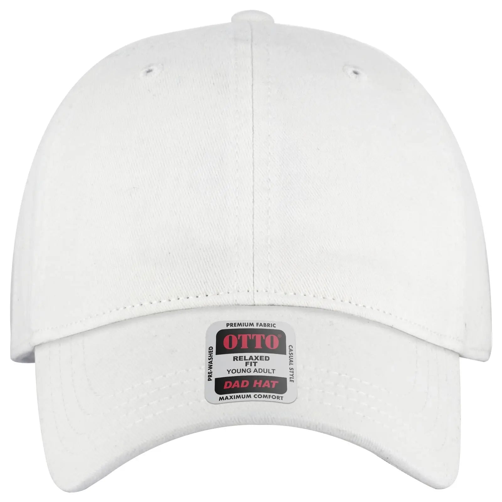 OTTO 18-772 6 Panel Low Profile Dad Cap - White