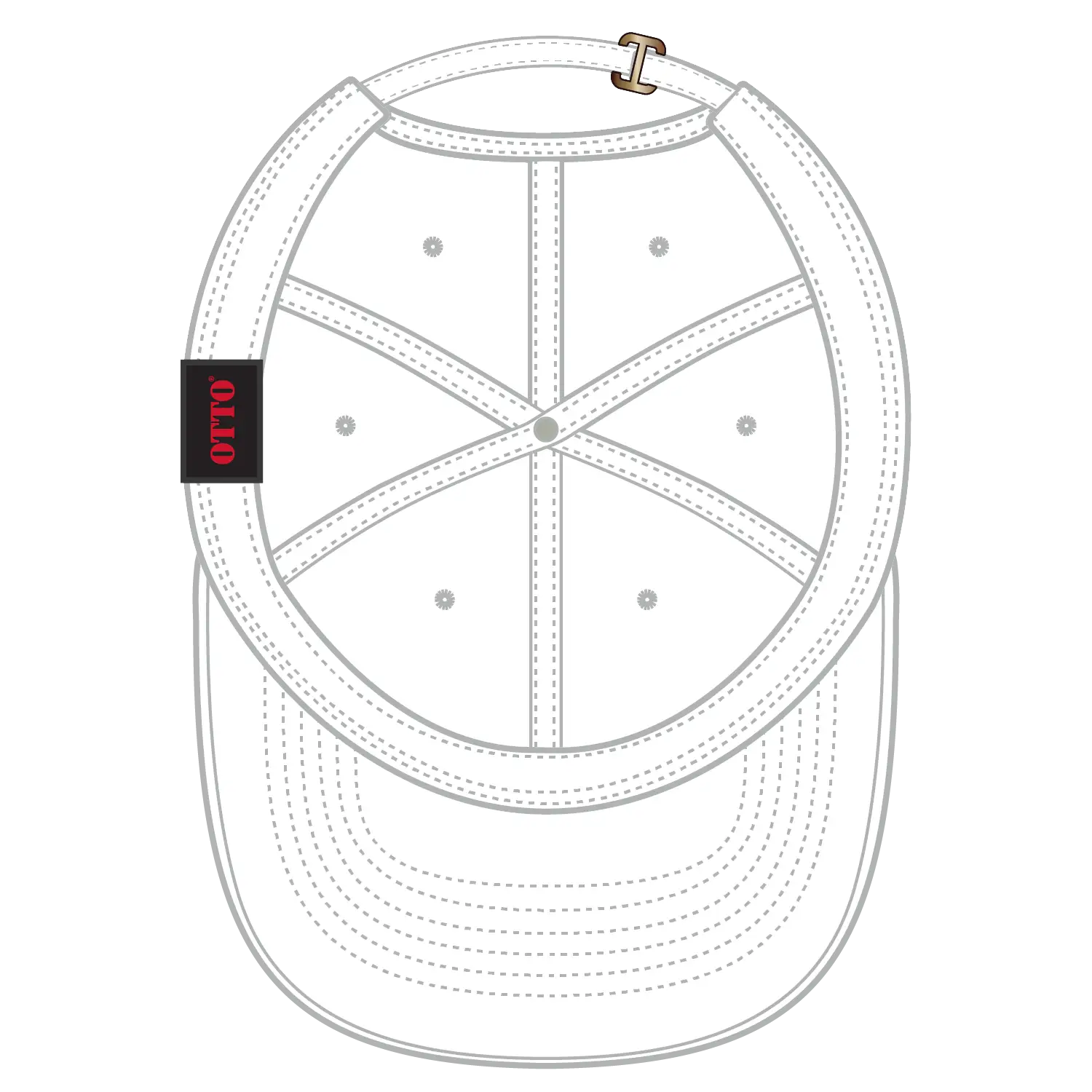 OTTO 18-772 6 Panel Low Profile Dad Cap - White