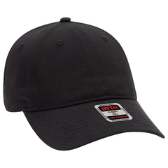 OTTO 18-864 6 Panel Low Profile Baseball Cap - Black - Black / 6 1/2’’ - 7 5/8’’