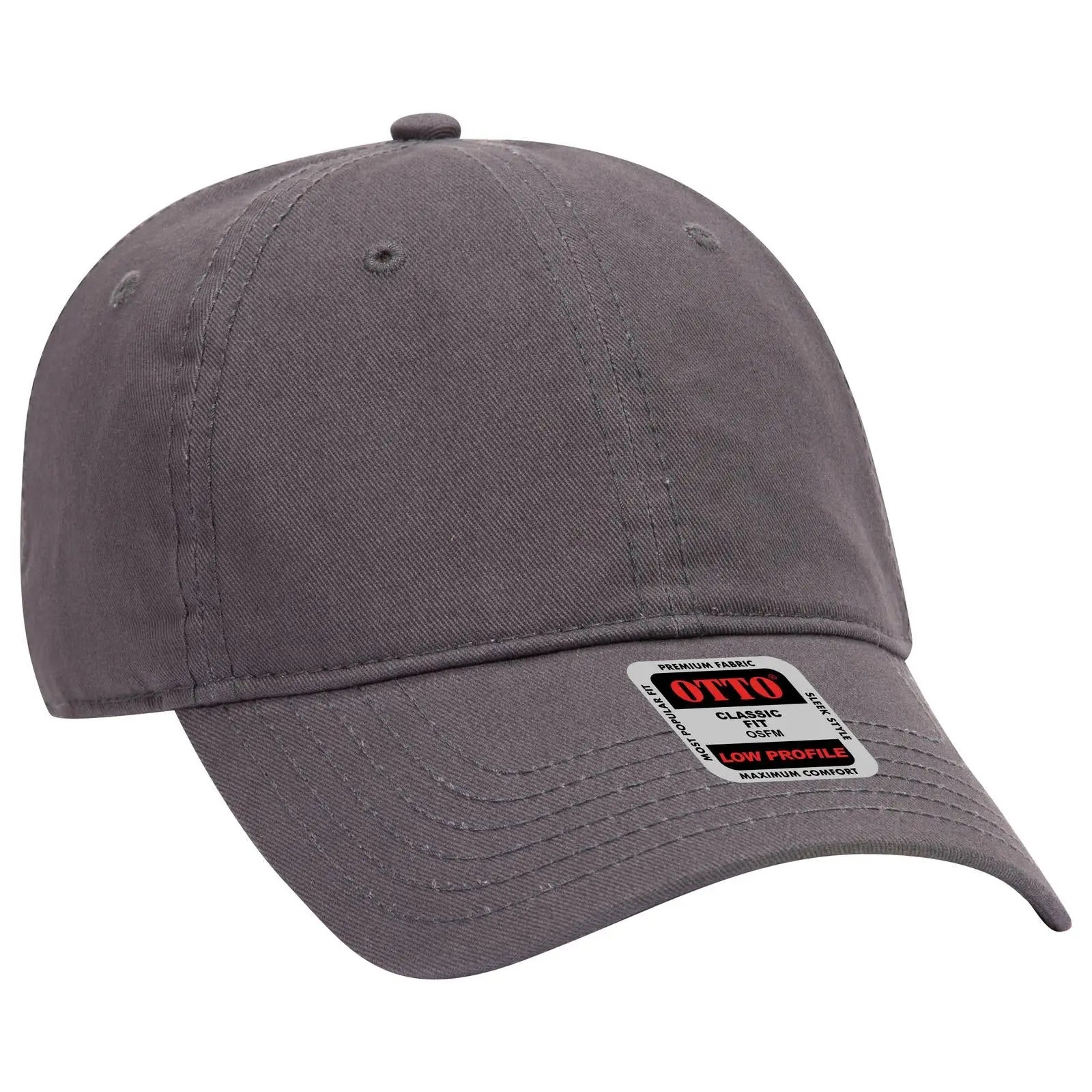 OTTO 18-864 6 Panel Low Profile Baseball Cap - Char. Gray - Char. Gray / 6 1/2’’ - 7 5/8’’