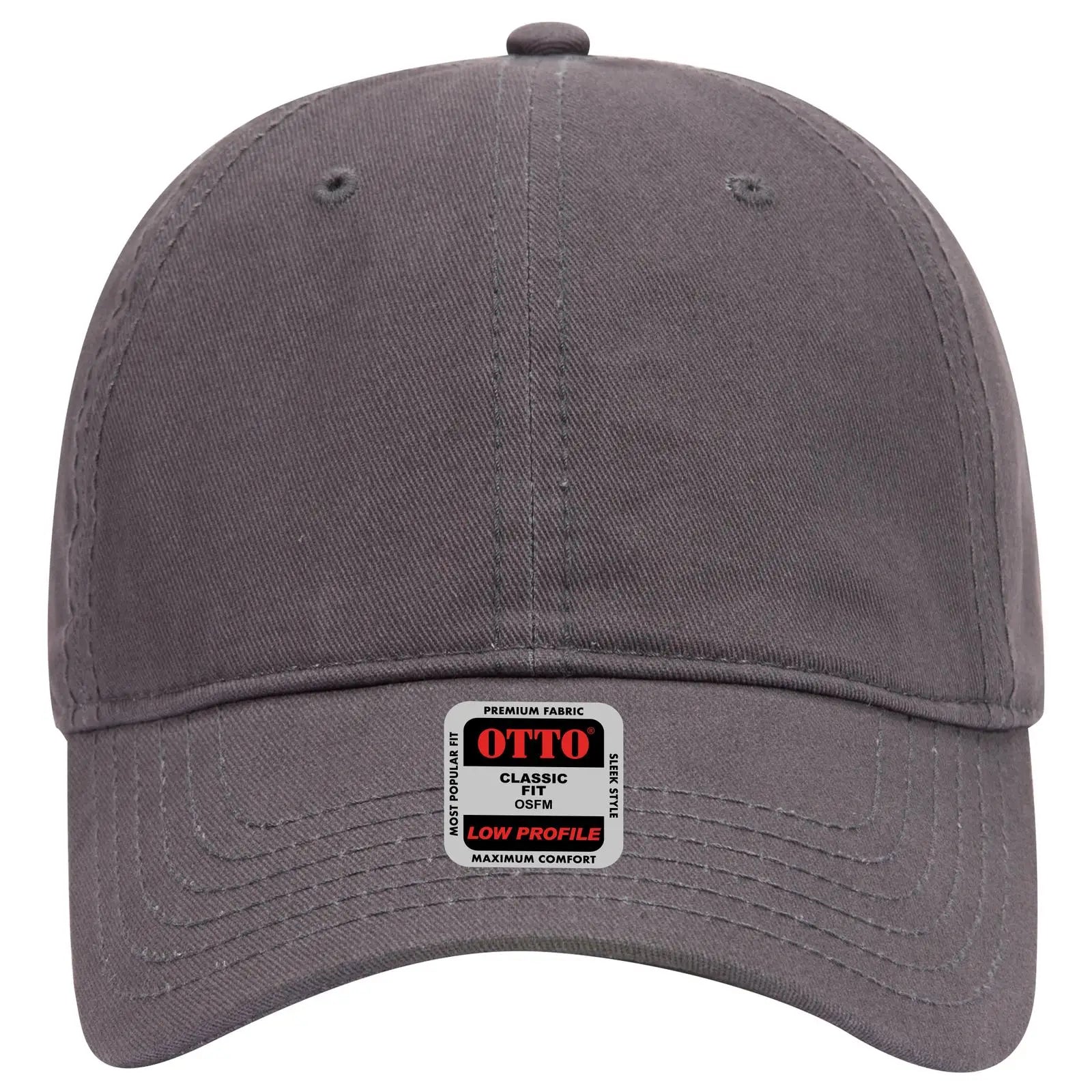 OTTO 18-864 6 Panel Low Profile Baseball Cap - Char. Gray - Char. Gray / 6 1/2’’ - 7 5/8’’