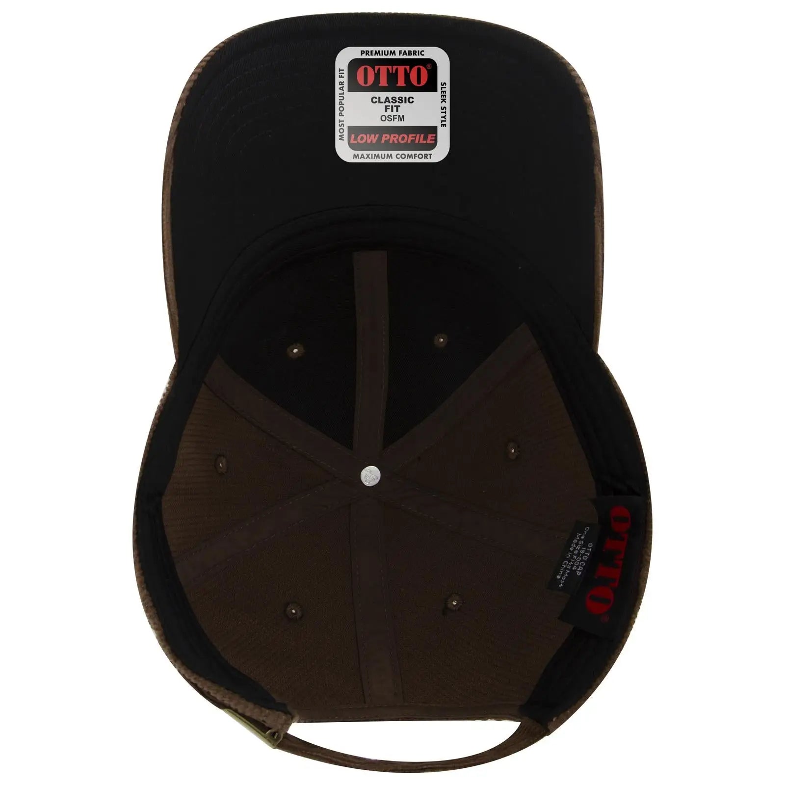 OTTO 19-004 6 Panel Low Profile Baseball Cap - Brown - Brown / 6 1/2’’ - 7 5/8’’