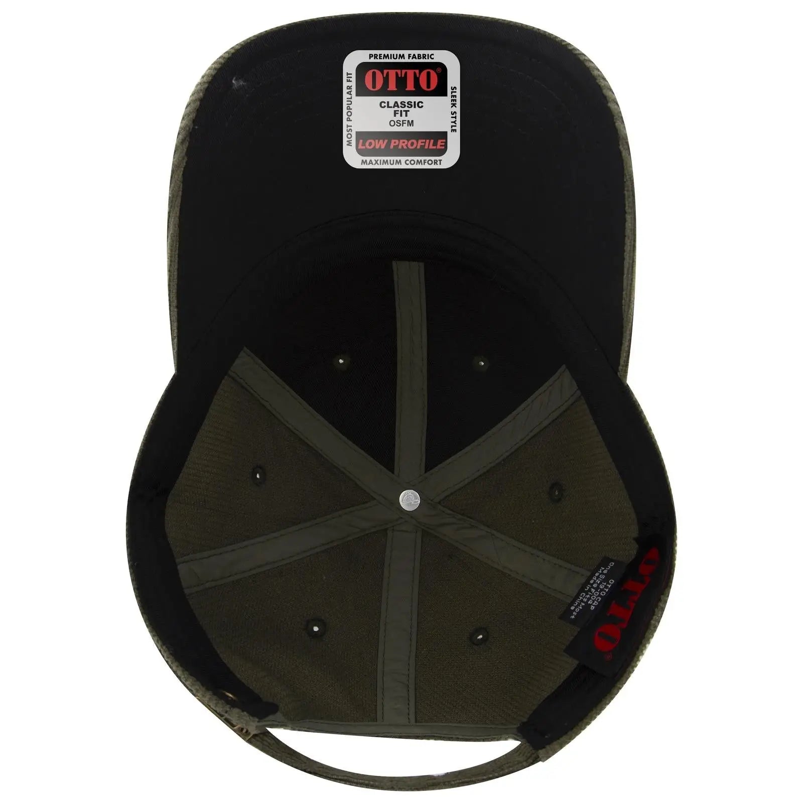 OTTO 19-004 6 Panel Low Profile Baseball Cap - Dk Ol Grn - Dk Ol Grn / 6 1/2’’ - 7 5/8’’