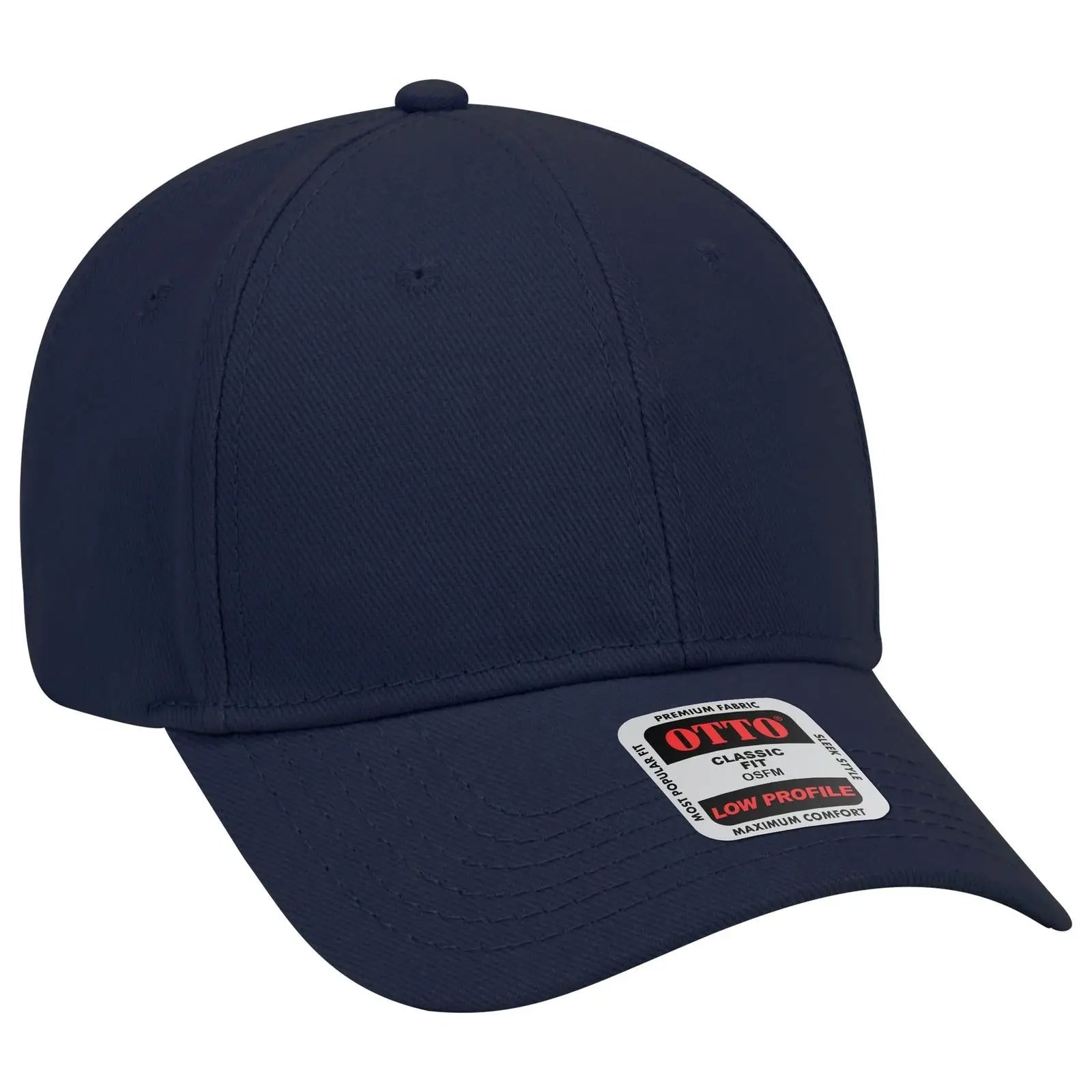 OTTO 19-004 6 Panel Low Profile Baseball Cap - Navy - Navy / 6 1/2’’ - 7 5/8’’