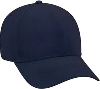 OTTO 19-004 Brushed Bull Denim Low Profile Pro Style Cap with Brass Buckle and Button Hole Insert - Navy - Navy