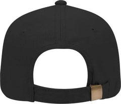 OTTO 19-004 Brushed Bull Denim Low Profile Pro Style Cap with Brass Buckle and Button Hole Insert - Black - Black