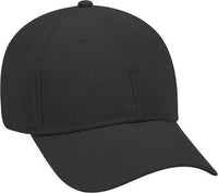 OTTO 19-004 Brushed Bull Denim Low Profile Pro Style Cap with Brass Buckle and Button Hole Insert - Black - Black