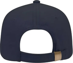 OTTO 19-004 Brushed Bull Denim Low Profile Pro Style Cap with Brass Buckle and Button Hole Insert - Navy - Navy