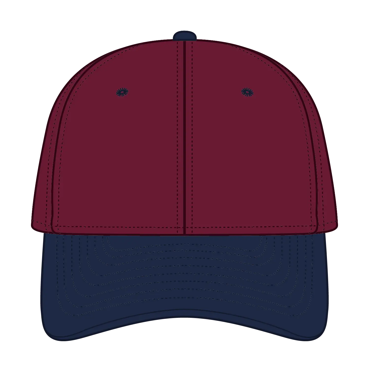 OTTO 19-013 6 Panel Low Profile Baseball Cap - Nvy/Burg.Marn - Nvy/Burg.Marn / 6 1/2’’ - 7 5/8’’
