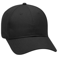 OTTO 19-028 6 Panel Low Profile Baseball Cap - Black - Black / 6 1/2’’ - 7 5/8’’