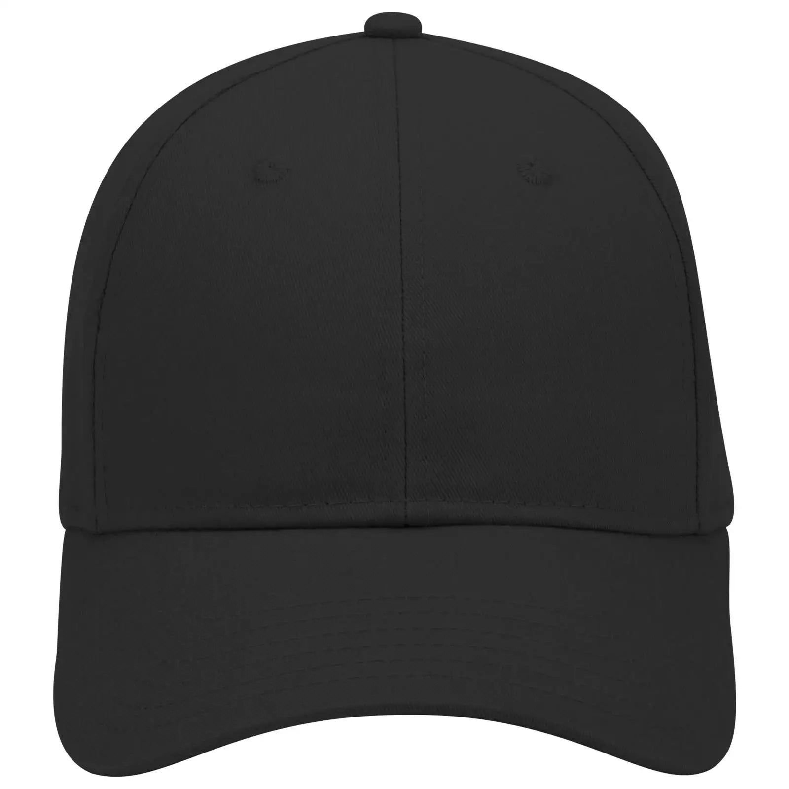 OTTO 19-028 6 Panel Low Profile Baseball Cap - Black - Black / 6 1/2’’ - 7 5/8’’