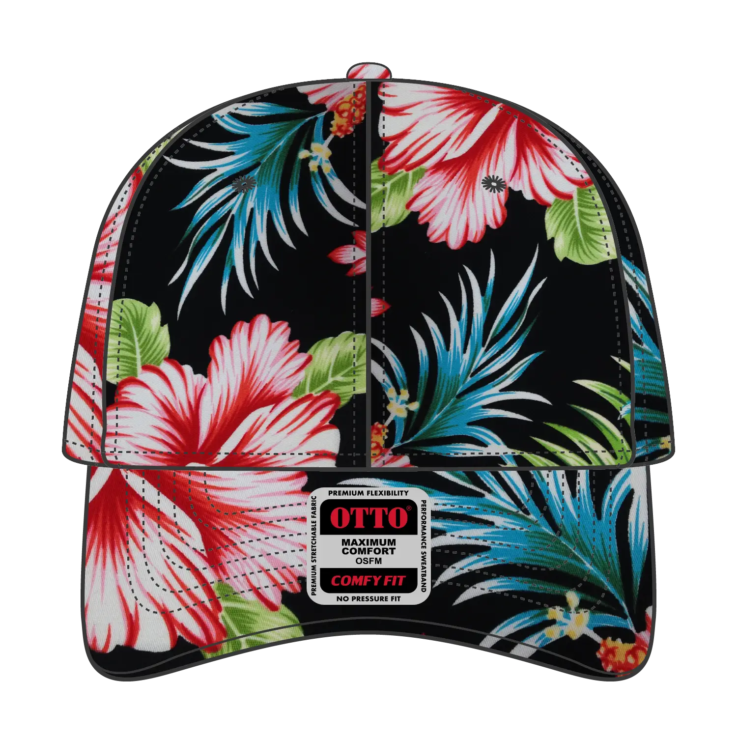 OTTO 19-061 6 Panel Low Profile Baseball Cap - Design001 - Design001 / 6 1/2’’ - 7 5/8’’