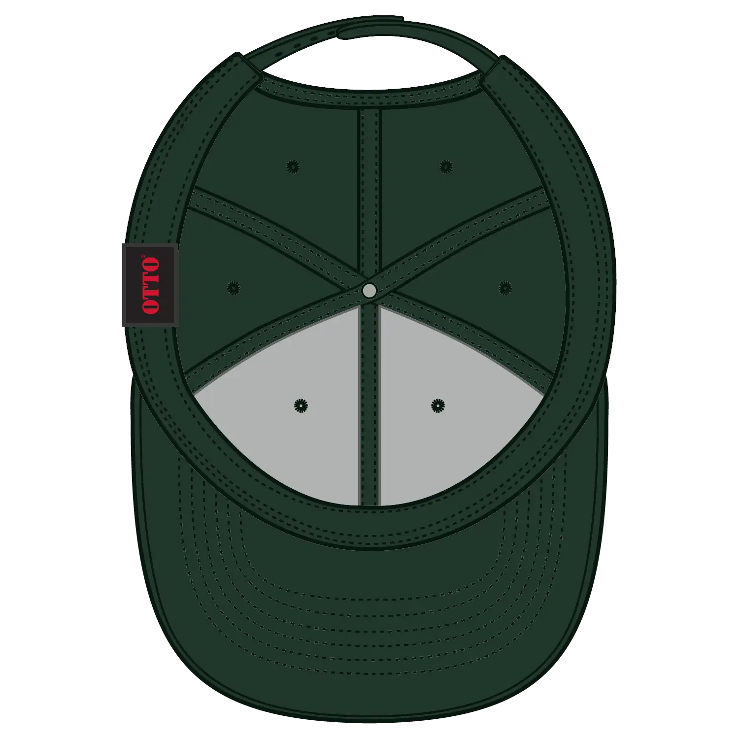 OTTO 19-061 6 Panel Low Profile Baseball Cap - Dk. Green - Dk. Green / 6 1/2’’ - 7 5/8’’